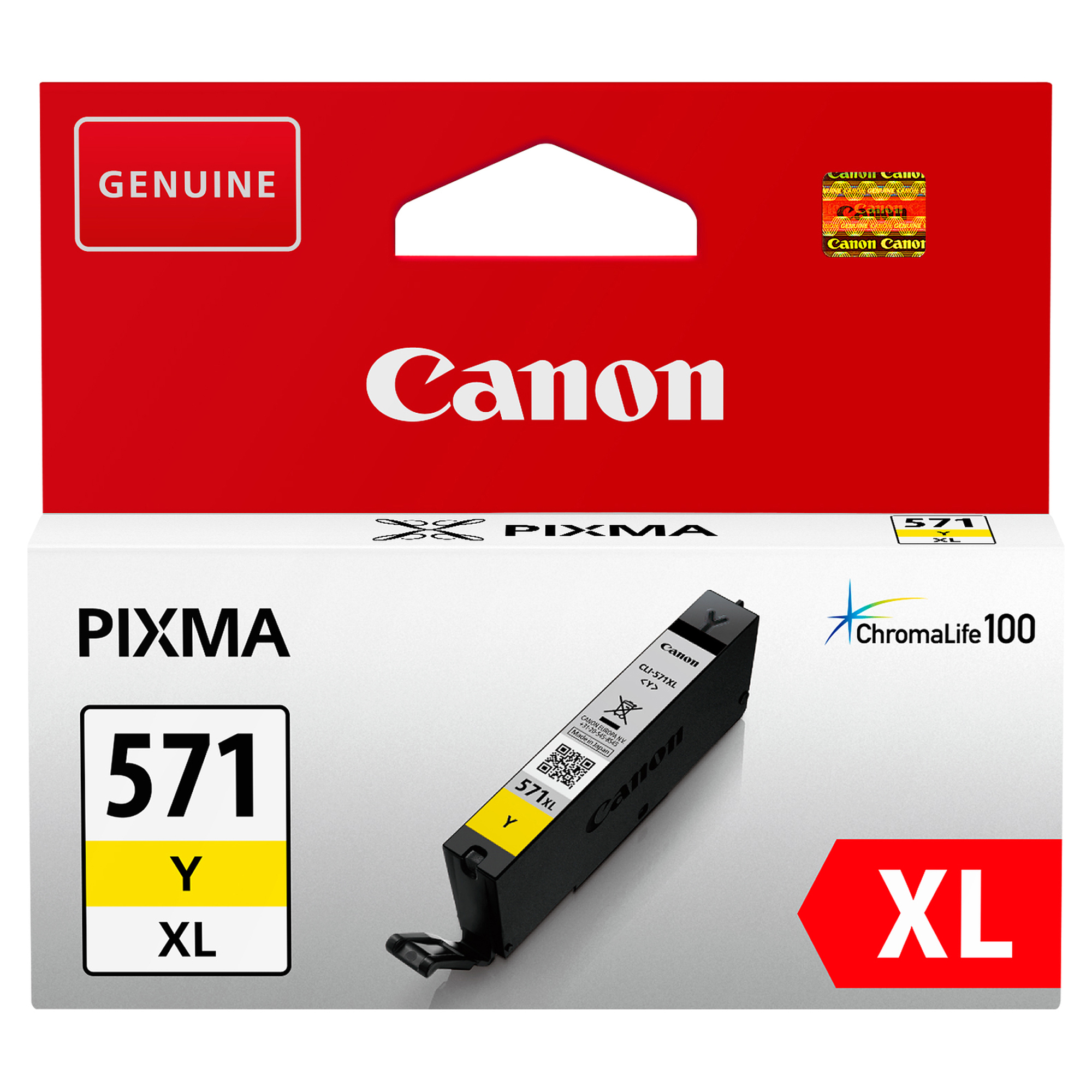 Canon CLI-571Y XL - 11 ml - Alta resa - giallo - originale - serbatoio inchiostro - per PIXMA TS5051, TS5053, TS5055, TS6050, TS6051, TS6052, TS8051, TS8052, TS9050, TS9055