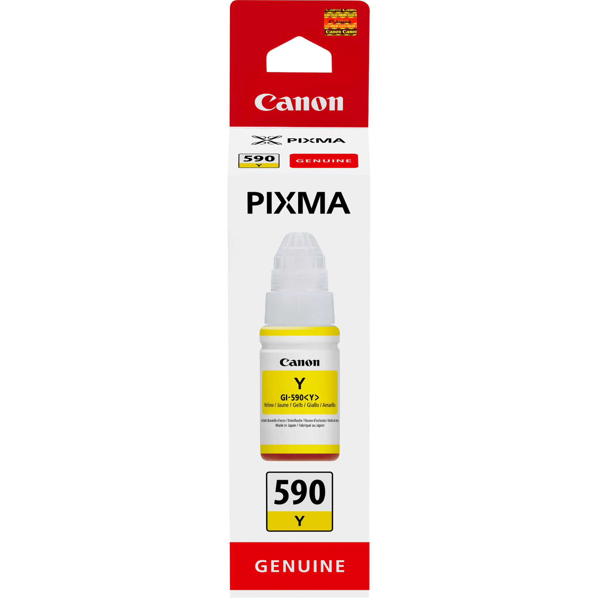 Canon GI 590 Y - 70 ml - giallo - originale - ricarica inchiostro - per PIXMA G1501, G1510, G2500, G2501, G2510, G3410, G3500, G3501, G3510, G4410, G4500, G4511