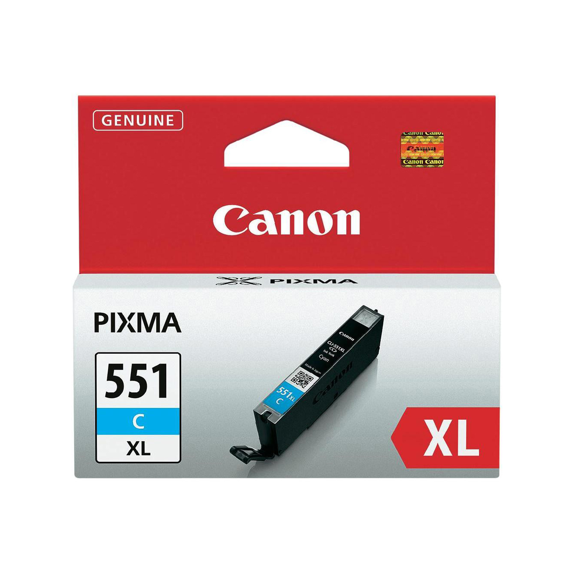 Canon CLI-551C XL - 11 ml - Alta resa - ciano - originale - serbatoio inchiostro - per PIXMA iP8750, iX6850, MG5550, MG5650, MG5655, MG6450, MG6650, MG7150, MG7550, MX725, MX925