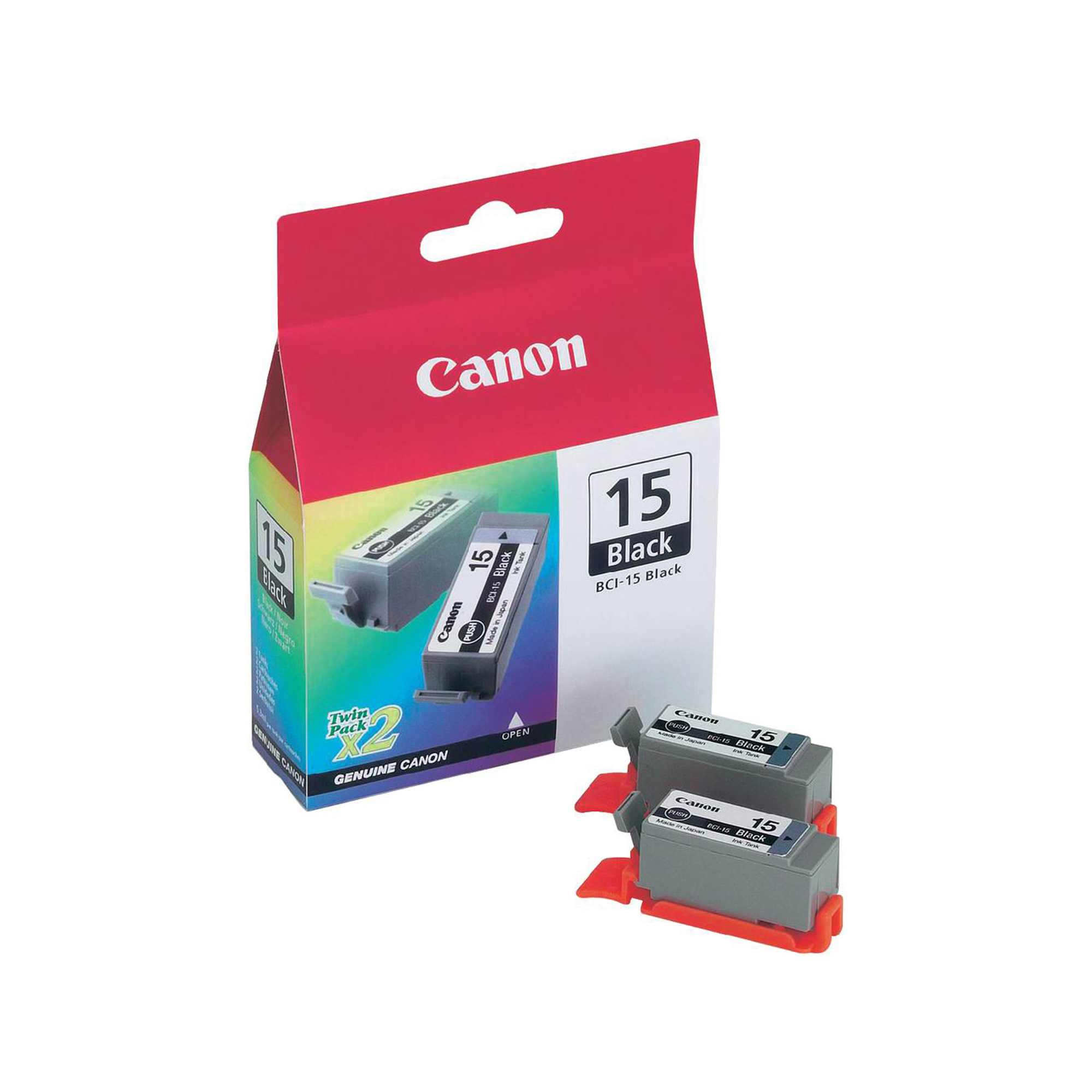 Canon BCI-15 - Confezione da 2 - nero - originale - serbatoio inchiostro - per i70, 80; PIXMA iP90, iP90v