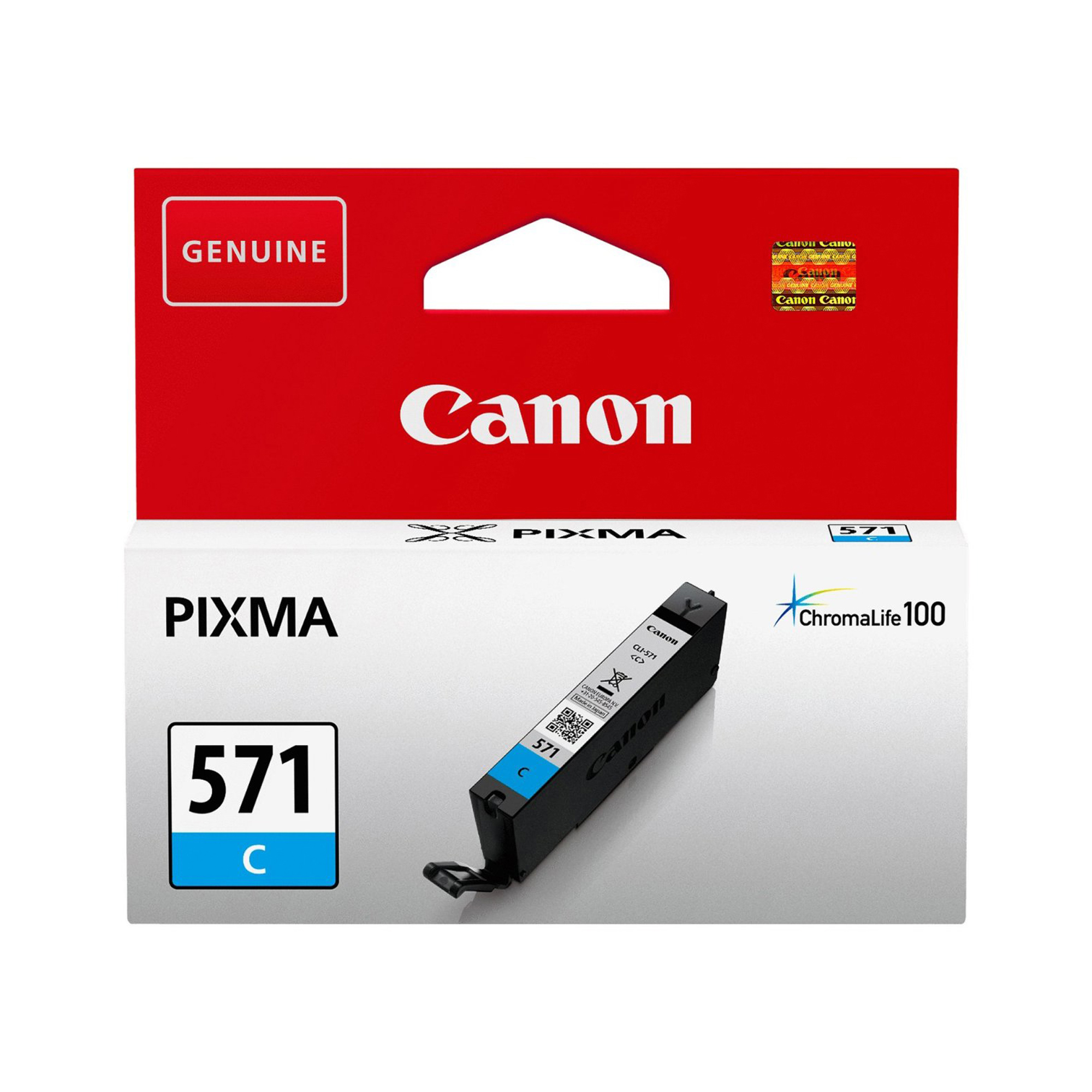 Canon CLI-571C - 7 ml - ciano - originale - serbatoio inchiostro - per PIXMA TS5051, TS5053, TS5055, TS6050, TS6051, TS6052, TS8051, TS8052, TS9050, TS9055