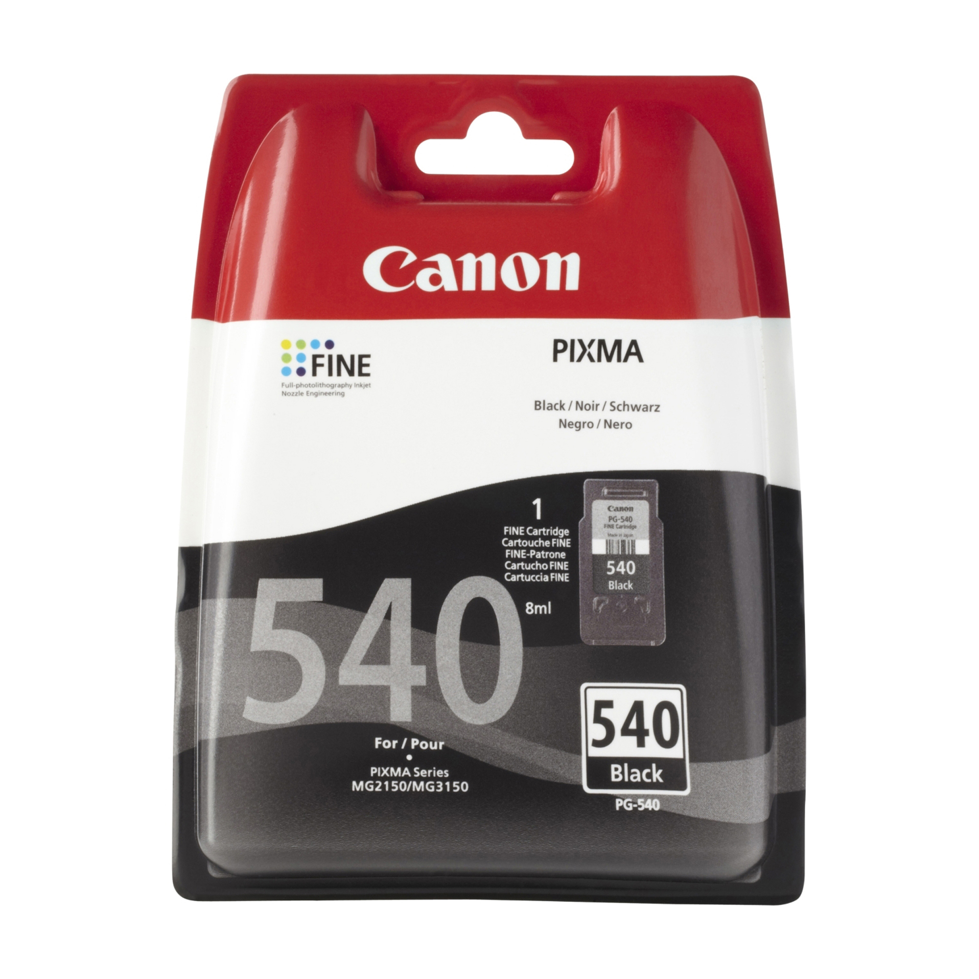 Canon PG-540 - 8 ml - nero - originale - cartuccia d'inchiostro - per PIXMA MG2250, MG3250, MG3510, MG3550, MG3650, MG4250, MX395, MX455, MX475, MX525, MX535