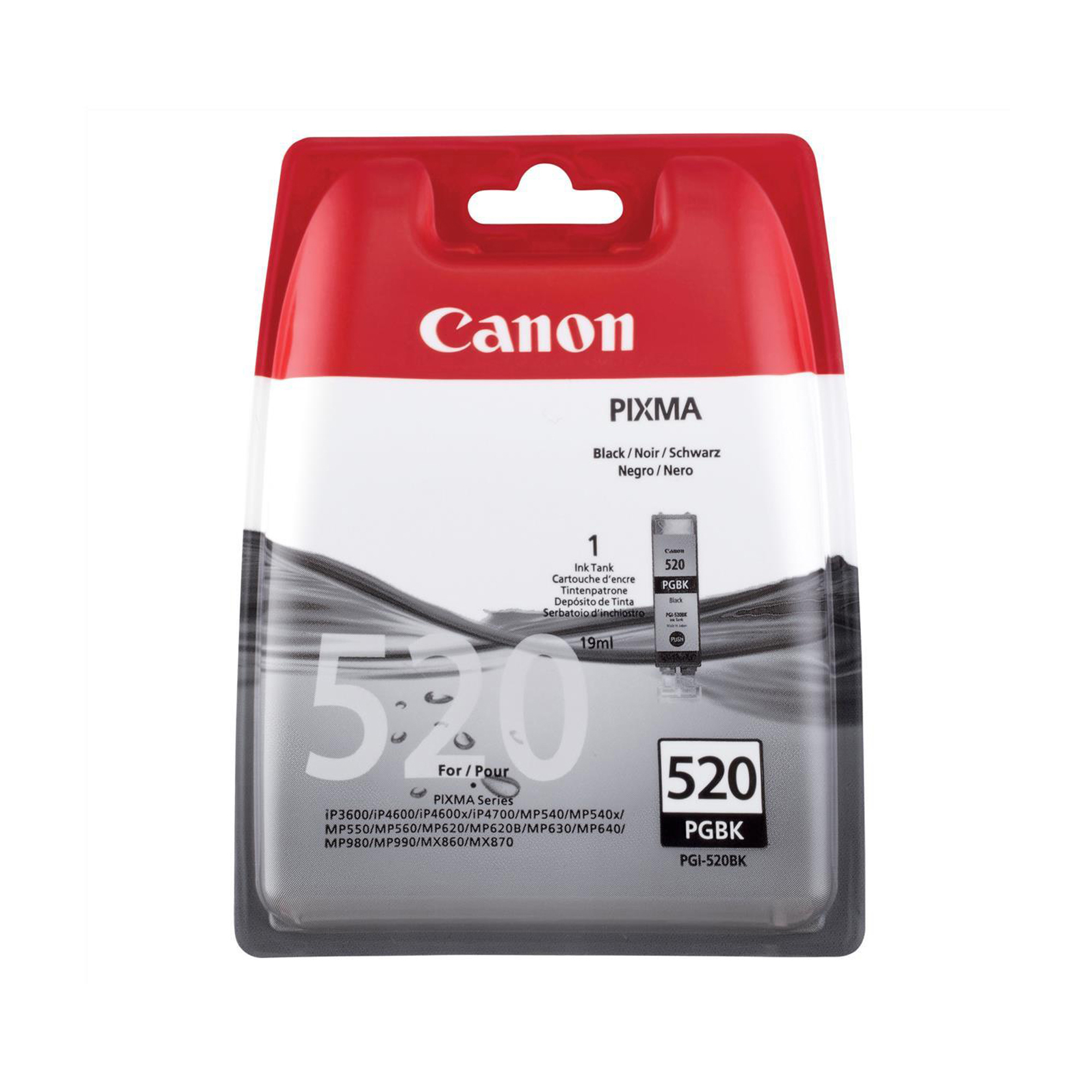 Canon PGI-520BK - 19 ml - nero - originale - serbatoio inchiostro - per PIXMA iP3600, iP4700, MP540, MP550, MP560, MP620, MP630, MP640, MP980, MP990, MX860, MX870
