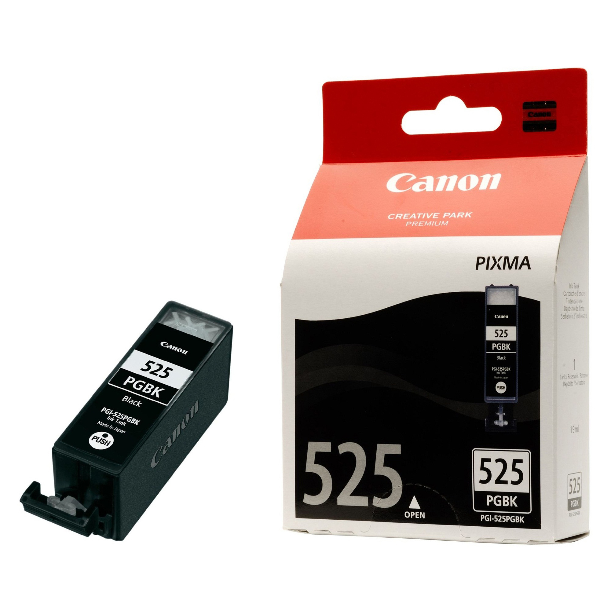 Canon PGI-525PGBK - 19 ml - nero - originale - serbatoio inchiostro - per PIXMA iP4950, iX6550, MG5350, MG6150, MG6250, MG8150, MG8250, MX715, MX885, MX892, MX895