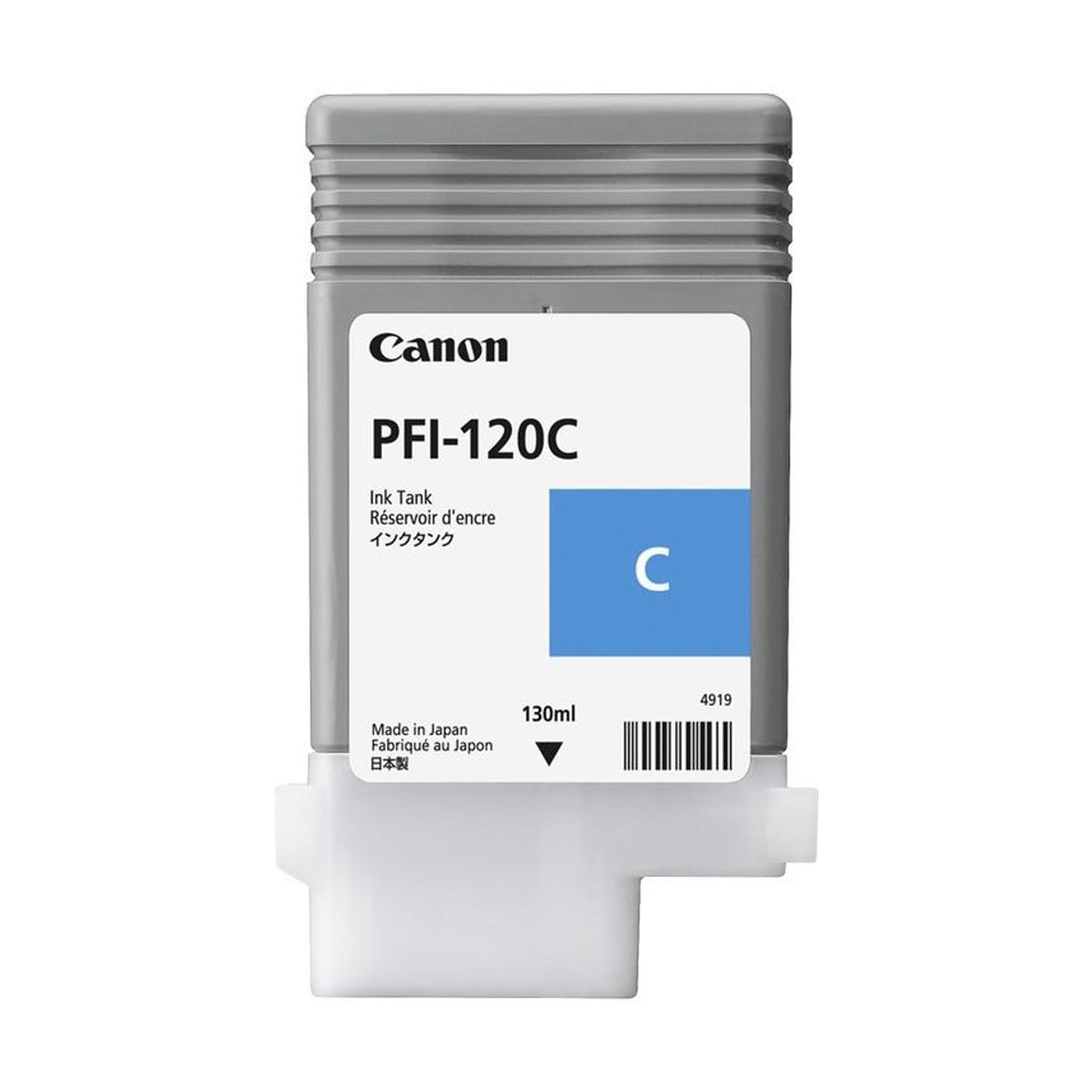 Canon PFI-120 C - 130 ml - ciano - originale - serbatoio inchiostro - per imagePROGRAF GP-200, GP-300, TM-200, TM-205, TM-300, TM-305