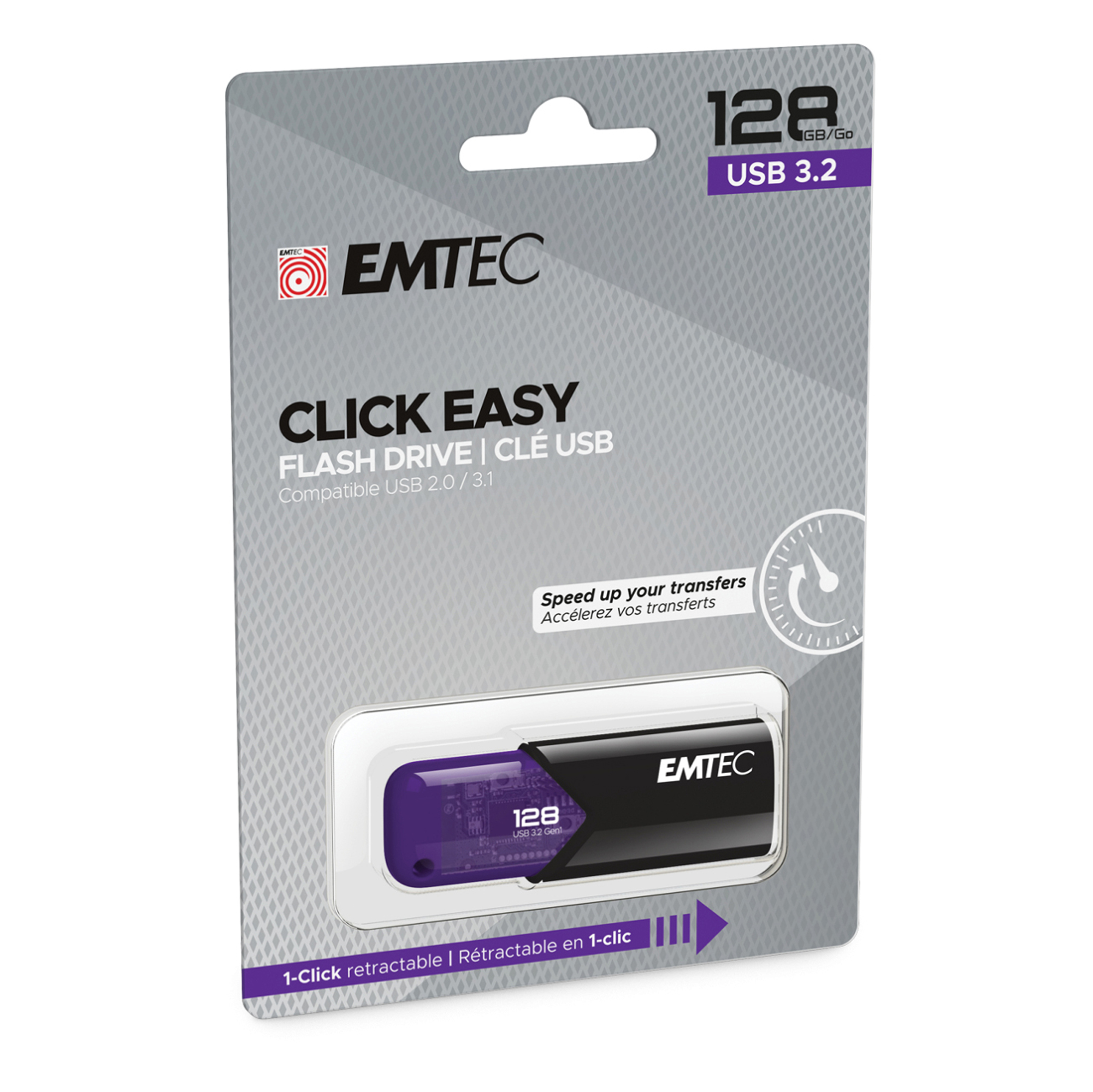 Emtec - Memoria USB B110 USB 3.2 Click&Easy …