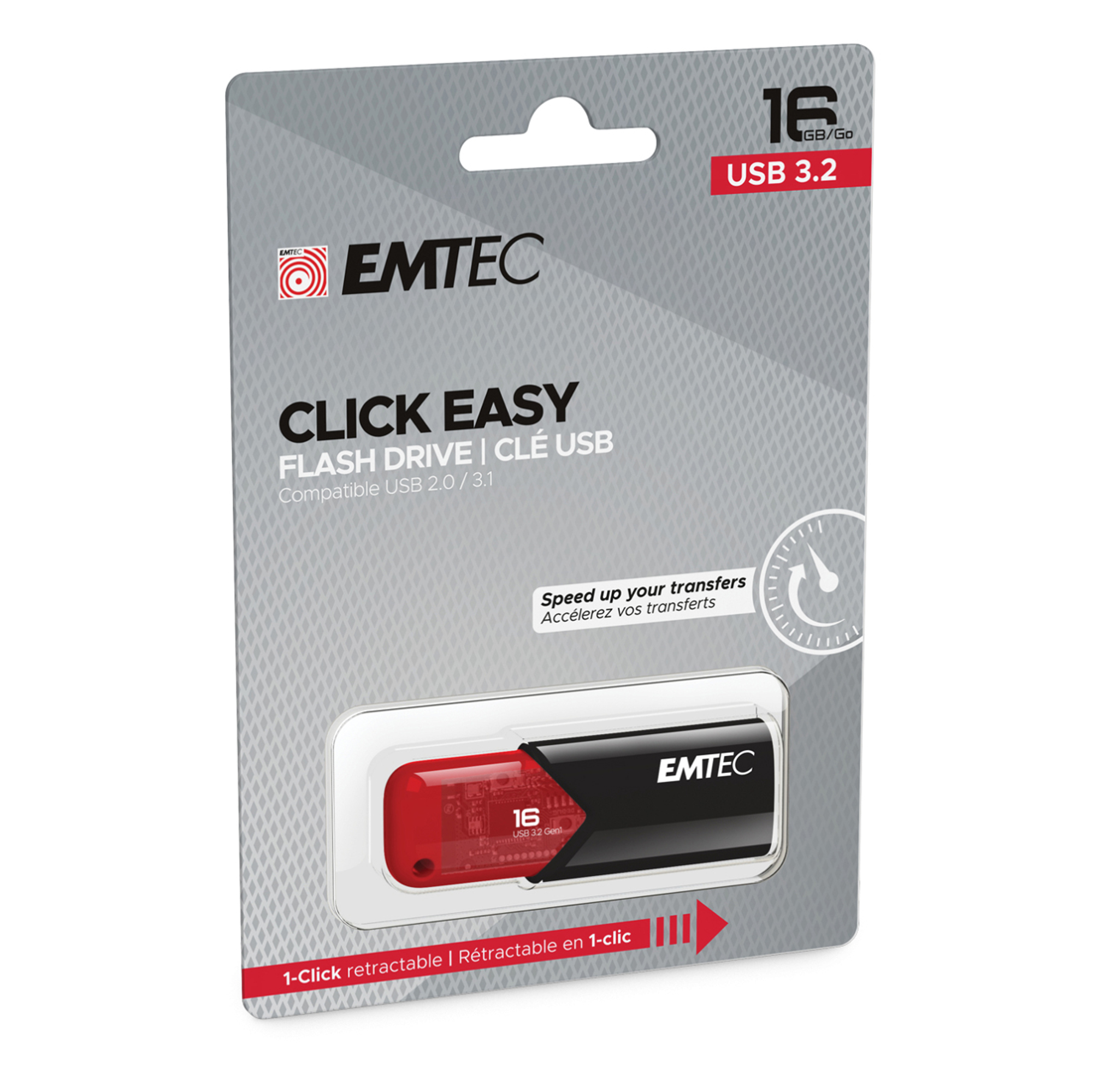 Emtec - Memoria USB B110 USB 3.2 Click&Easy …