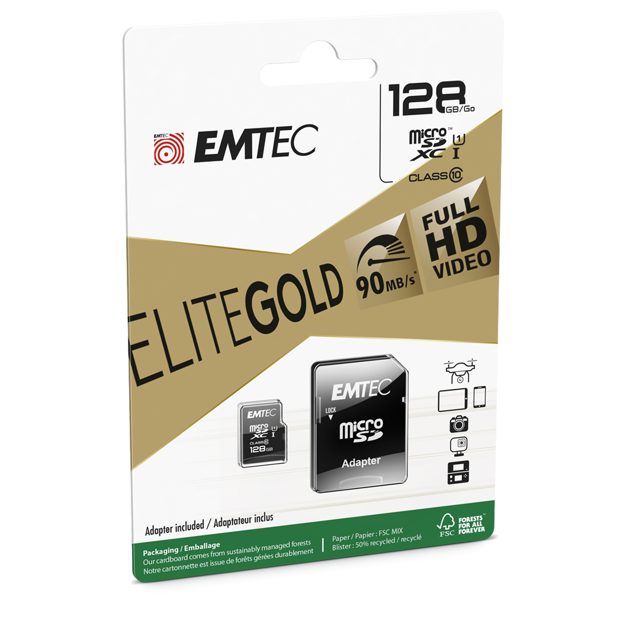 Emtec - Micro SDXC Class 10 Gold + …