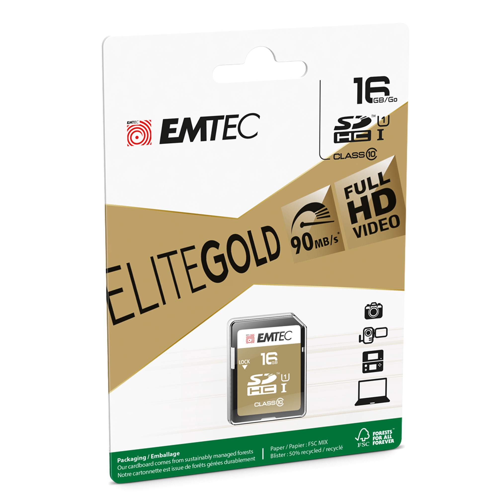 Emtec - SDHC Class 10 Gold + - …