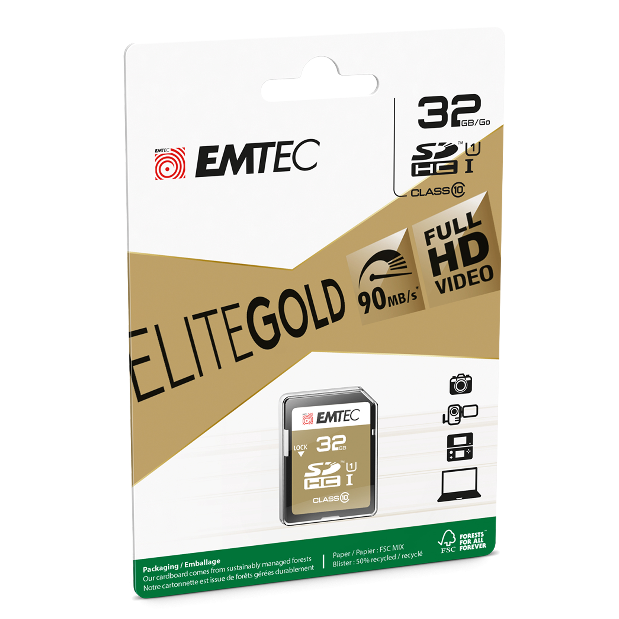 Emtec - SDHC Class 10 Gold + - …