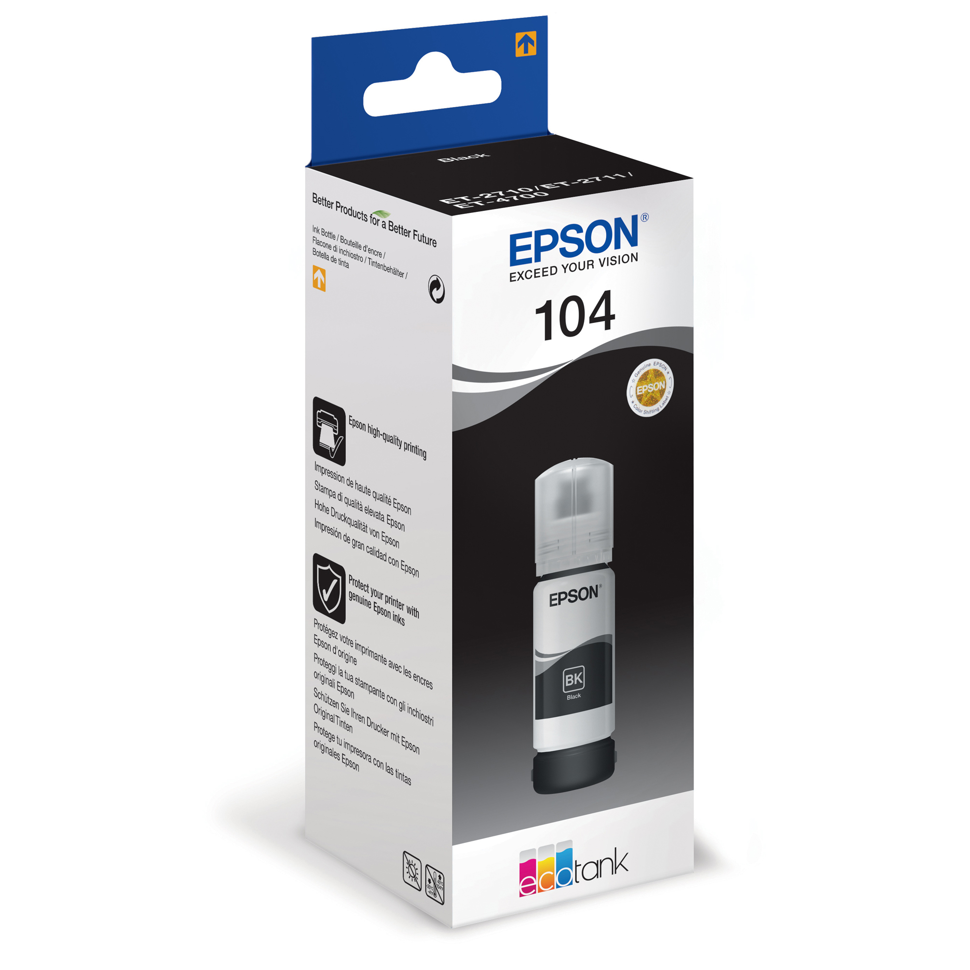 Epson EcoTank 104 - 65 ml - nero - originale - serbatoio inchiostro - per EcoTank ET-1810, 2715, 2721, 2810, 2811, 2812, 2814, 2815, 2820, 2821, 2825, 2826, 4800