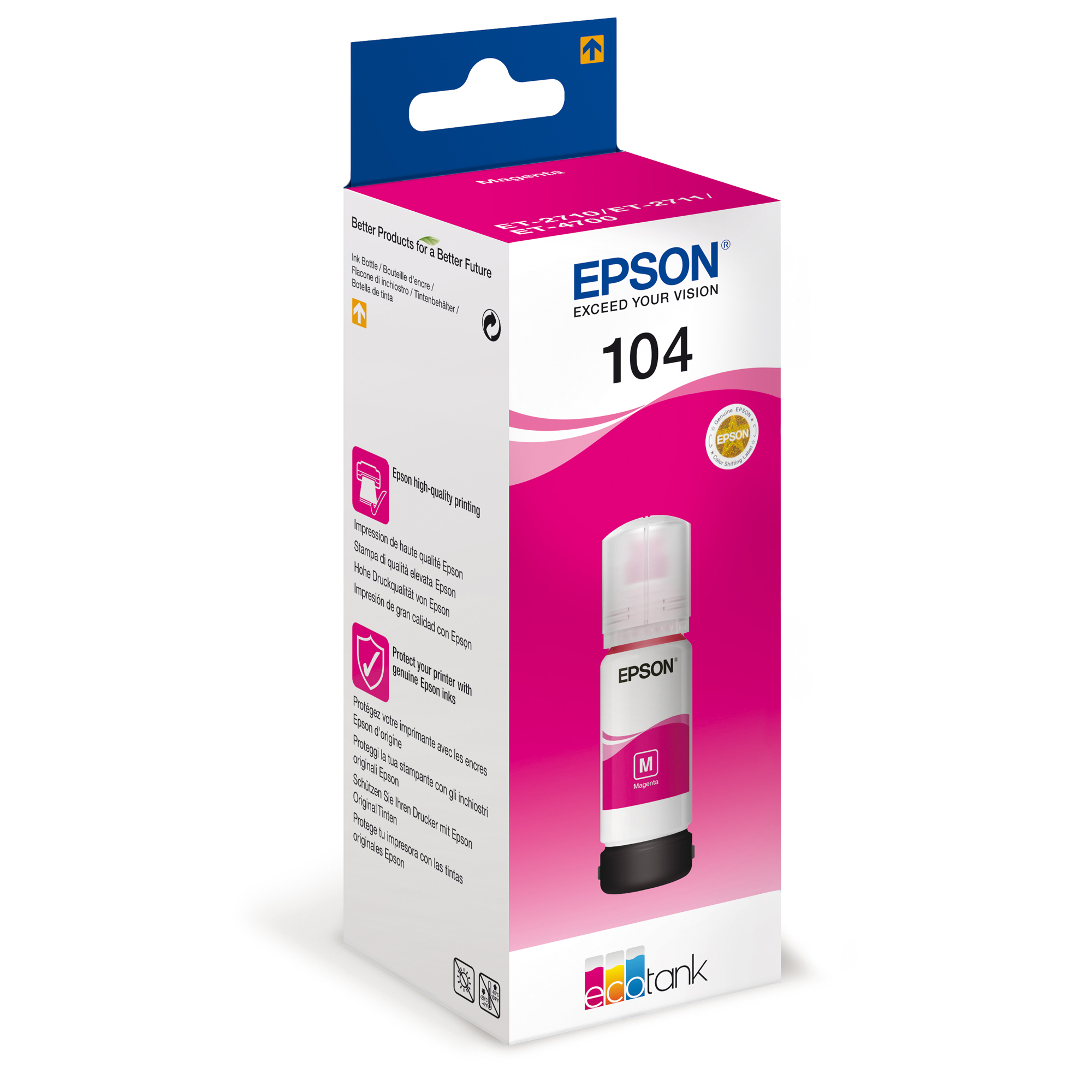 Epson EcoTank 104 - 65 ml - magenta - originale - serbatoio inchiostro - per EcoTank ET-1810, 2715, 2721, 2810, 2811, 2812, 2814, 2815, 2820, 2821, 2825, 2826, 4800