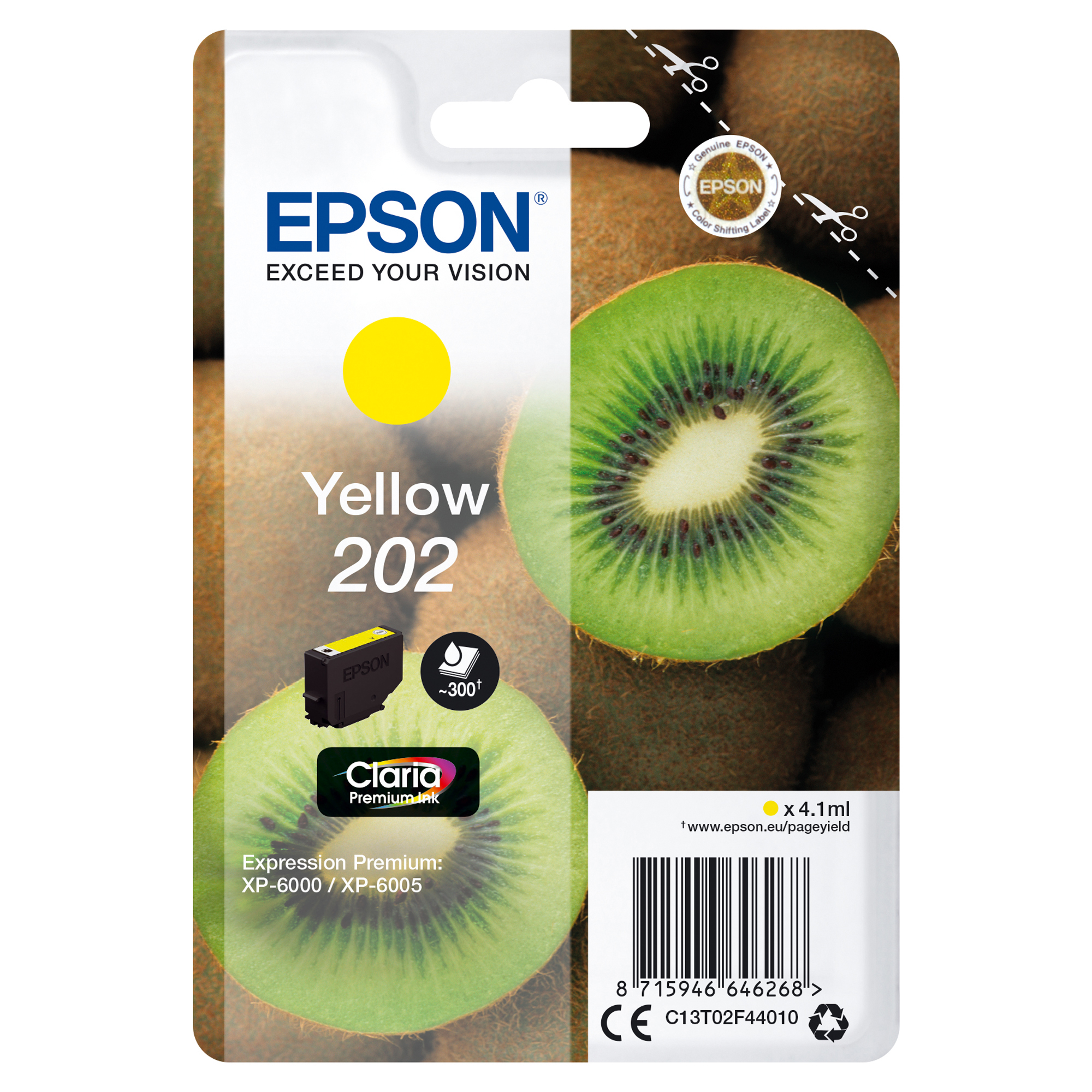Epson 202 - 4.1 ml - giallo - originale - cartuccia d'inchiostro - per Expression Premium XP-6000, XP-6005, XP-6100, XP-6105