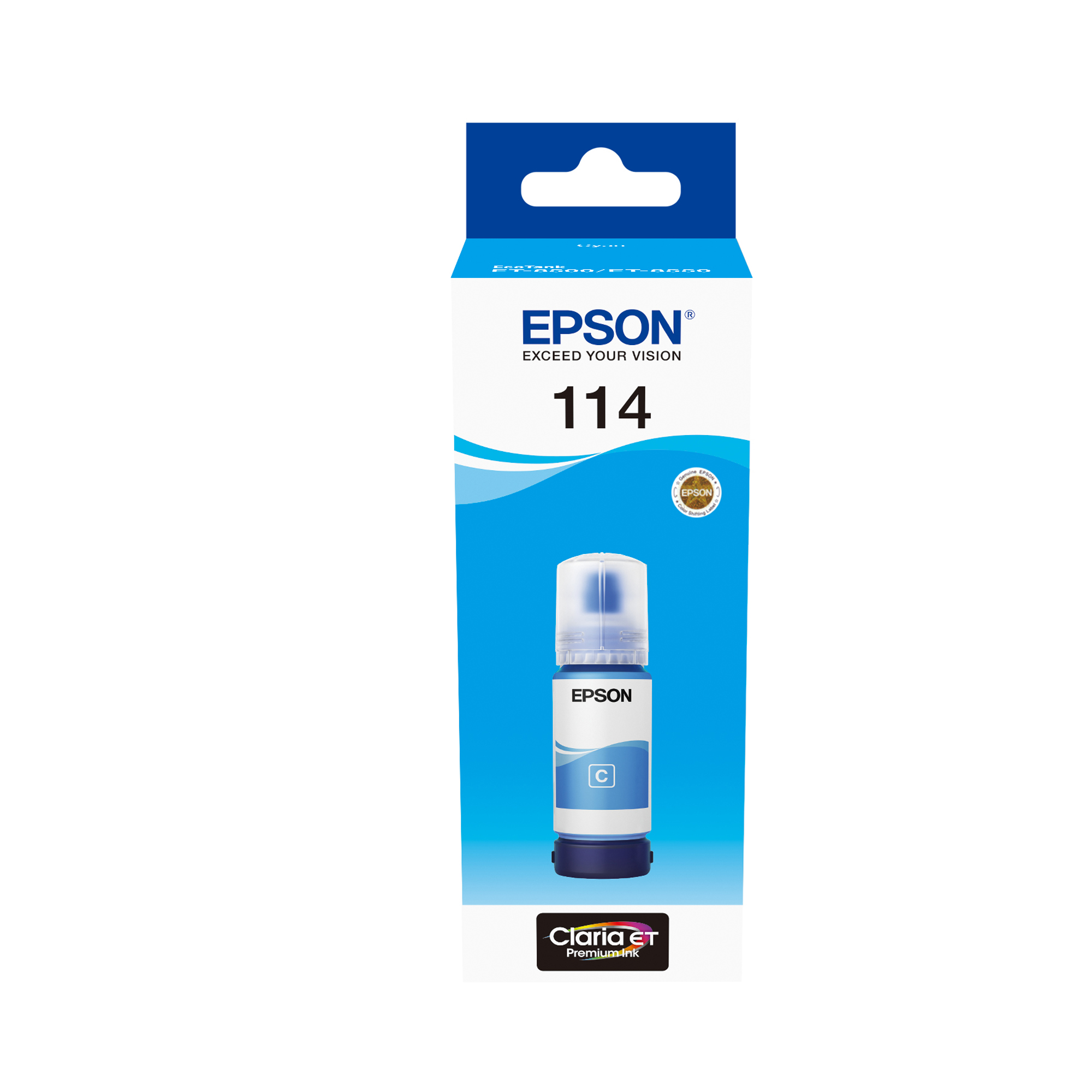 Epson 114 - 70 ml - ciano - originale - ricarica inchiostro - per EcoTank ET-8500, ET-8550