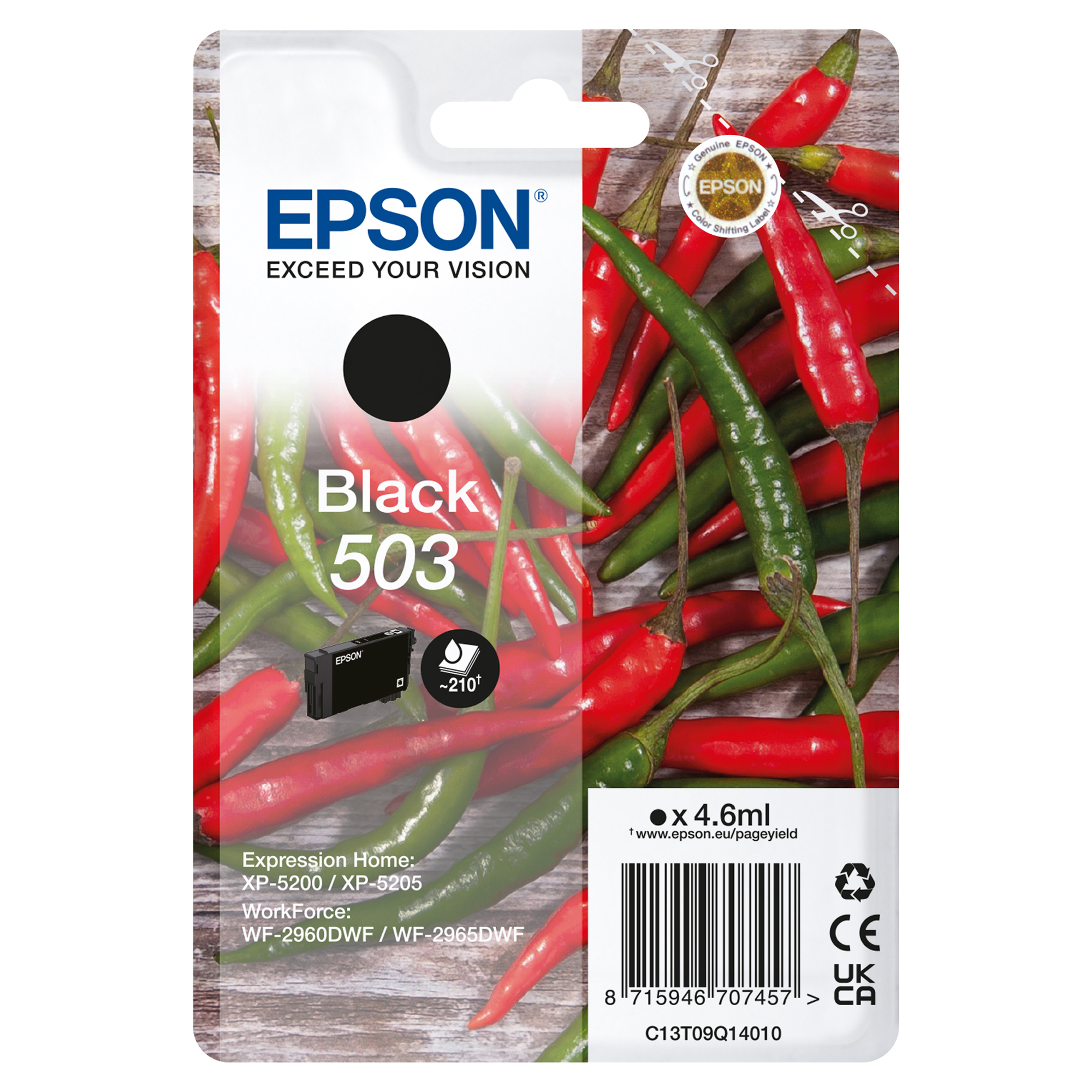 Epson 503 - 4.6 ml - nero - originale - blister - cartuccia d'inchiostro - per EPL 5200; RIP Station 5200; WorkForce WF-2960