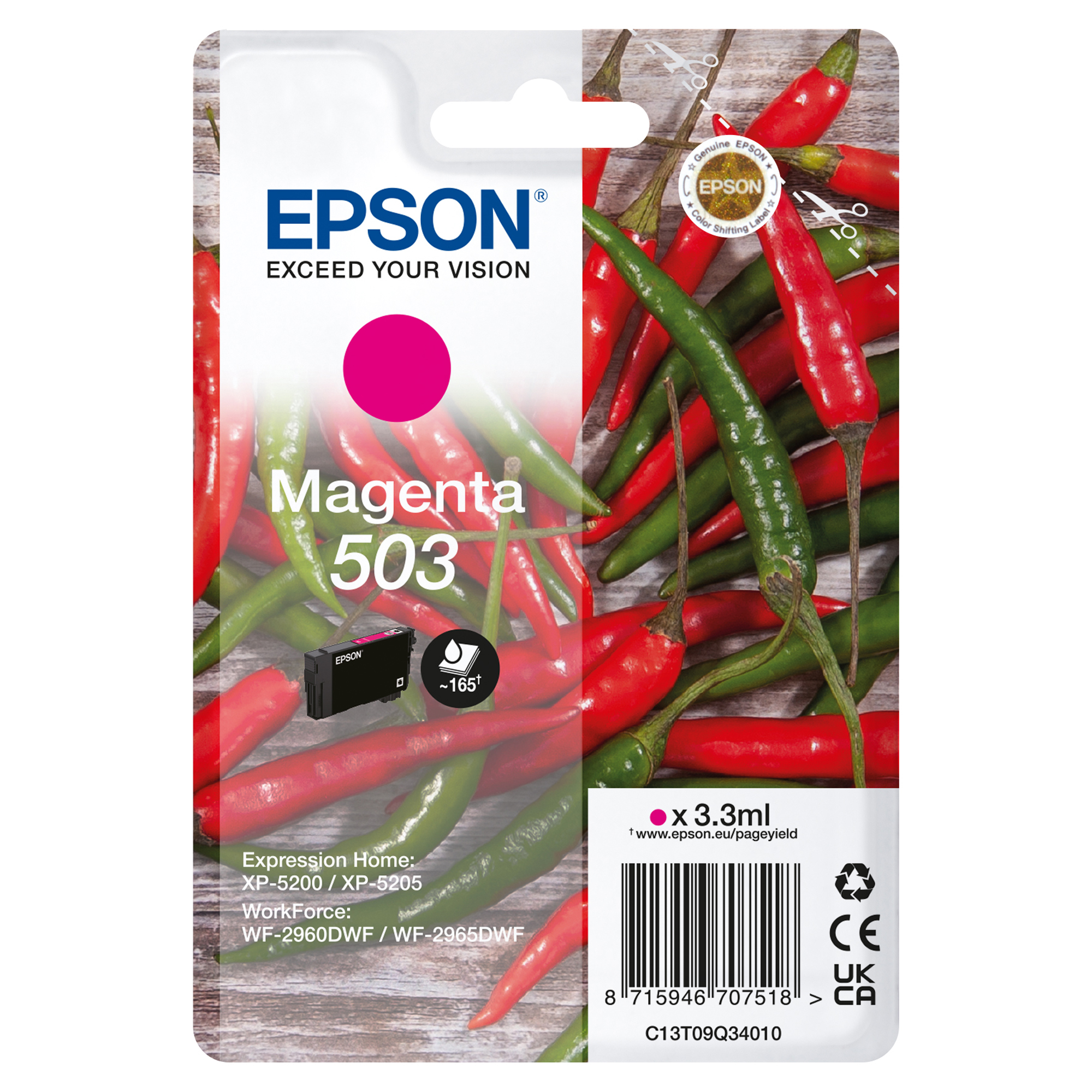 Epson 503 - 3.3 ml - magenta - originale - blister - cartuccia d'inchiostro - per WorkForce WF-2960