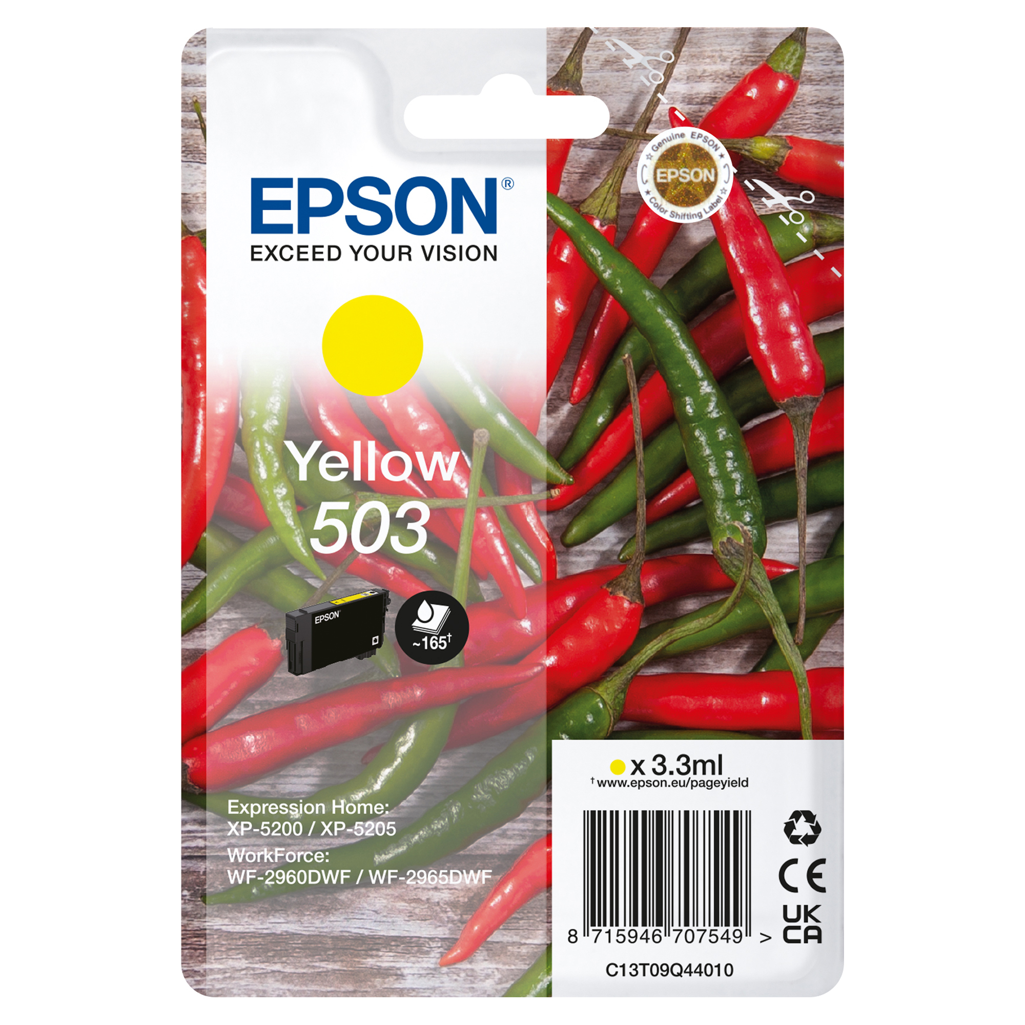 Epson 503 - 3.3 ml - XL - giallo - originale - blister - cartuccia d'inchiostro - per WorkForce WF-2960