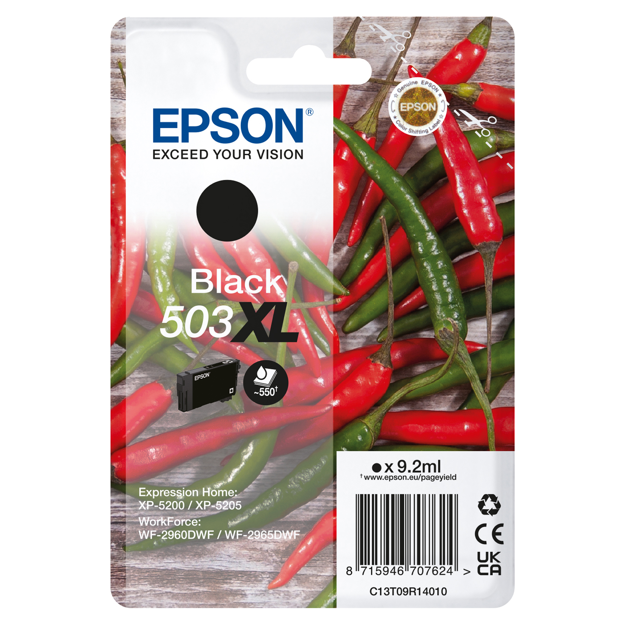 Epson 503XL Singlepack - 9.2 ml - XL - nero - originale - blister - cartuccia d'inchiostro - per WorkForce WF-2960