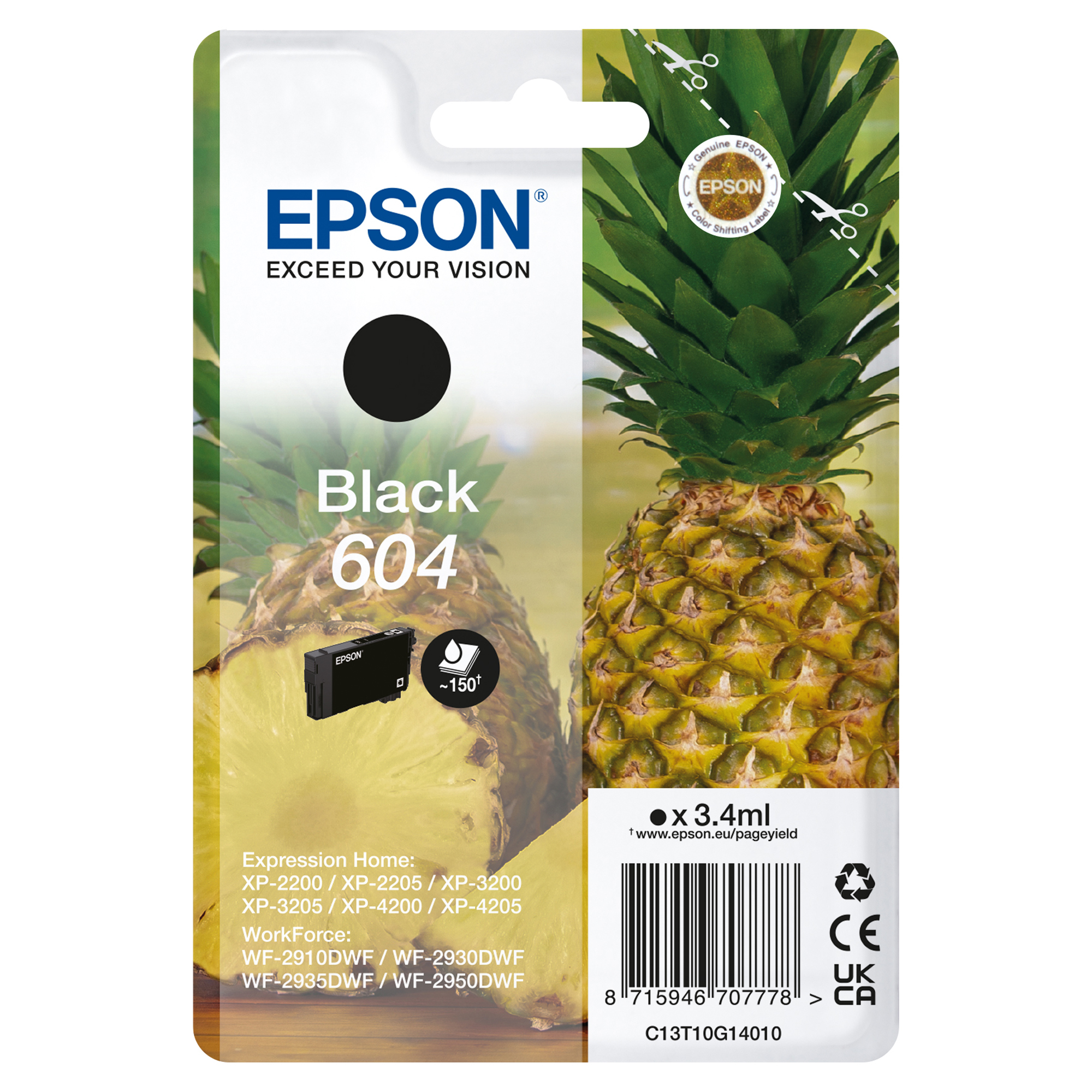 Epson 604 Singlepack - 3.4 ml - nero - originale - blister - cartuccia d'inchiostro - per Expression Home XP-4200; Home Cinema 3200; Stylus Photo 2200