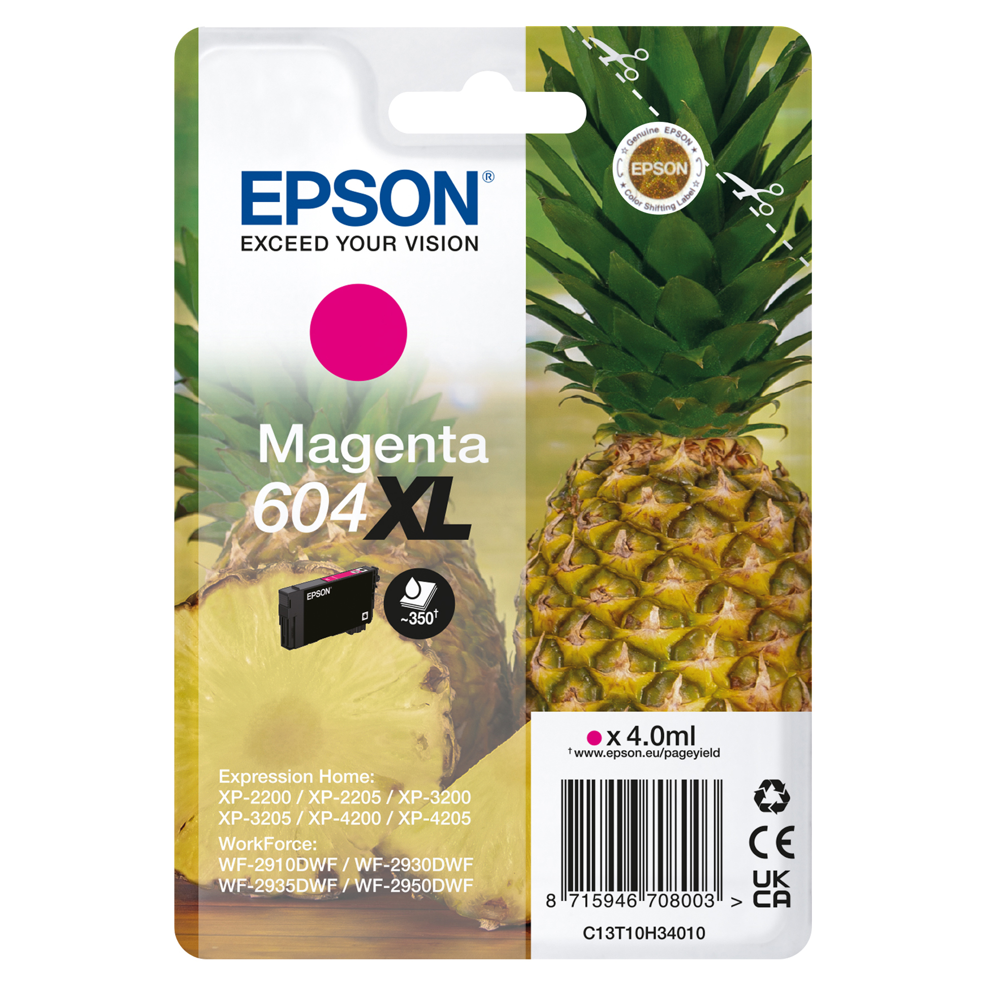 Epson 604XL - 4 ml - XL - magenta - originale - blister - cartuccia d'inchiostro - per EPL 4200; Home Cinema 3200; Stylus Photo 2200