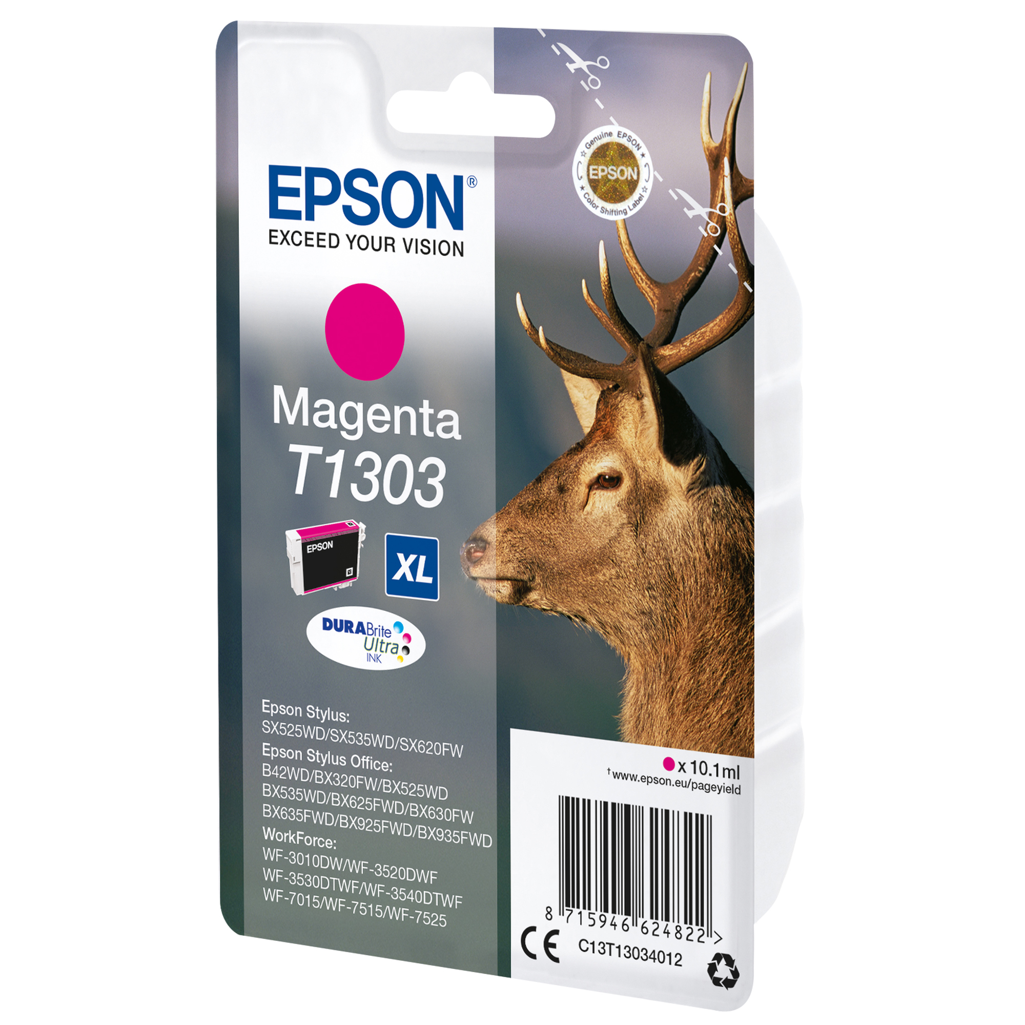 Epson T1303 - 10.1 ml - misura XL - magenta - originale - blister - cartuccia d'inchiostro - per Stylus Office BX630, BX635, BX935; WorkForce WF-3010, 3520, 3530, 3540, 7015, 7515, 7525