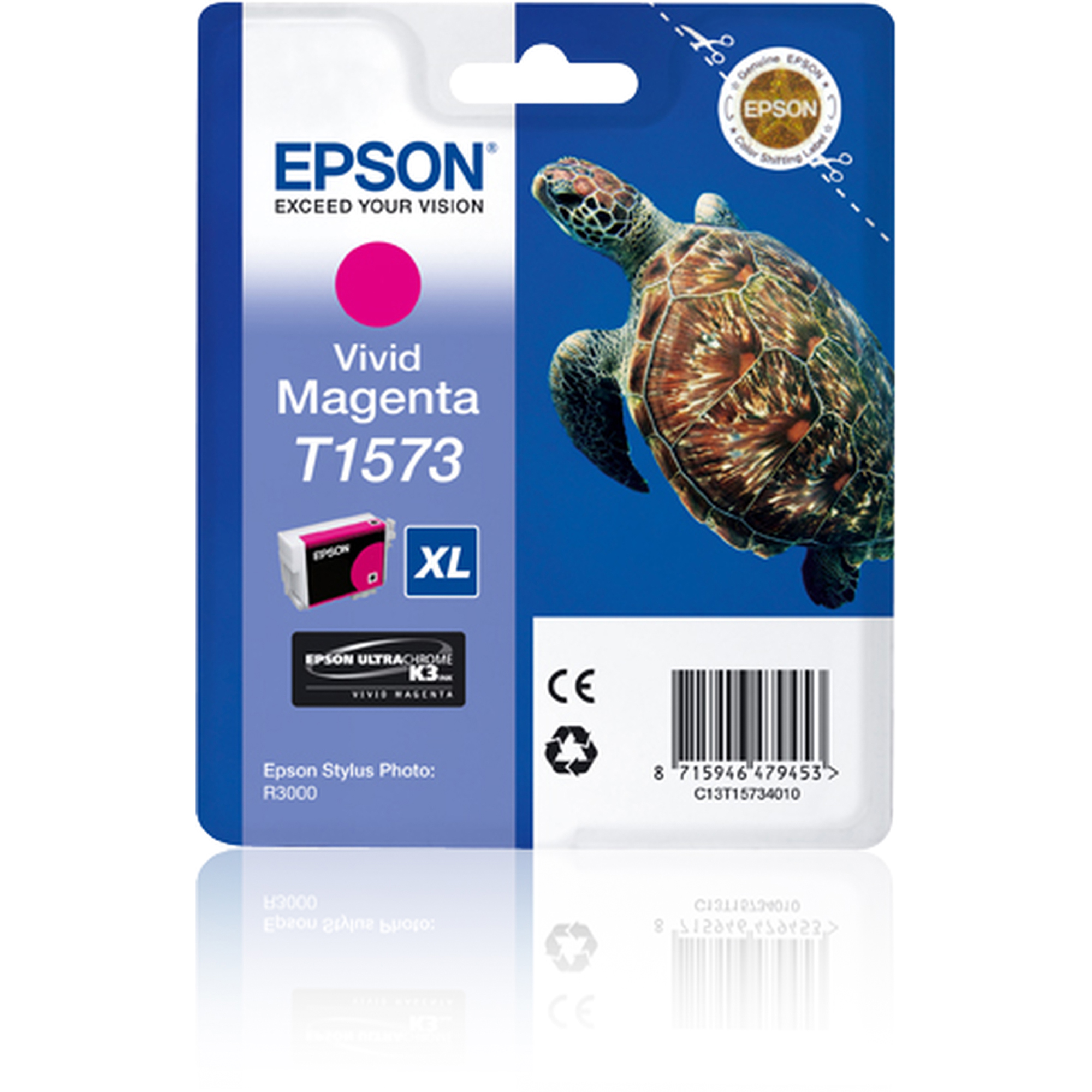 Epson T1573 - 25.9 ml - magenta Vivid - originale - blister - cartuccia d'inchiostro - per Stylus Photo R3000