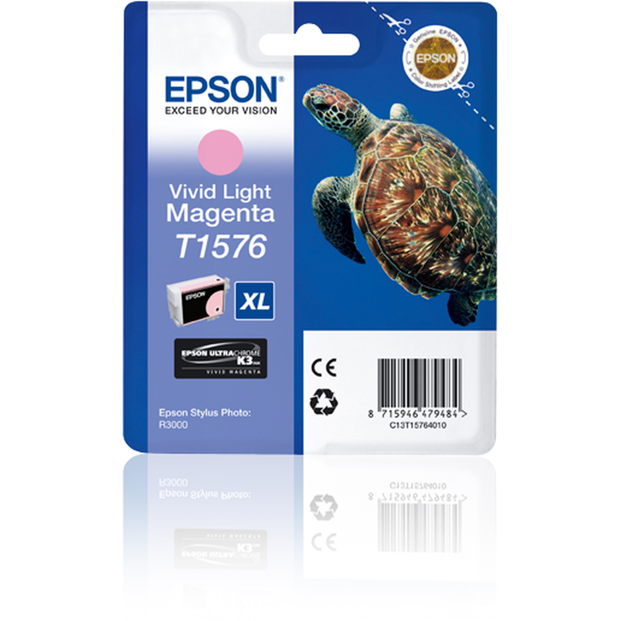 Epson T1576 - 25.9 ml - magenta chiaro Vivid - originale - blister - cartuccia d'inchiostro - per Stylus Photo R3000