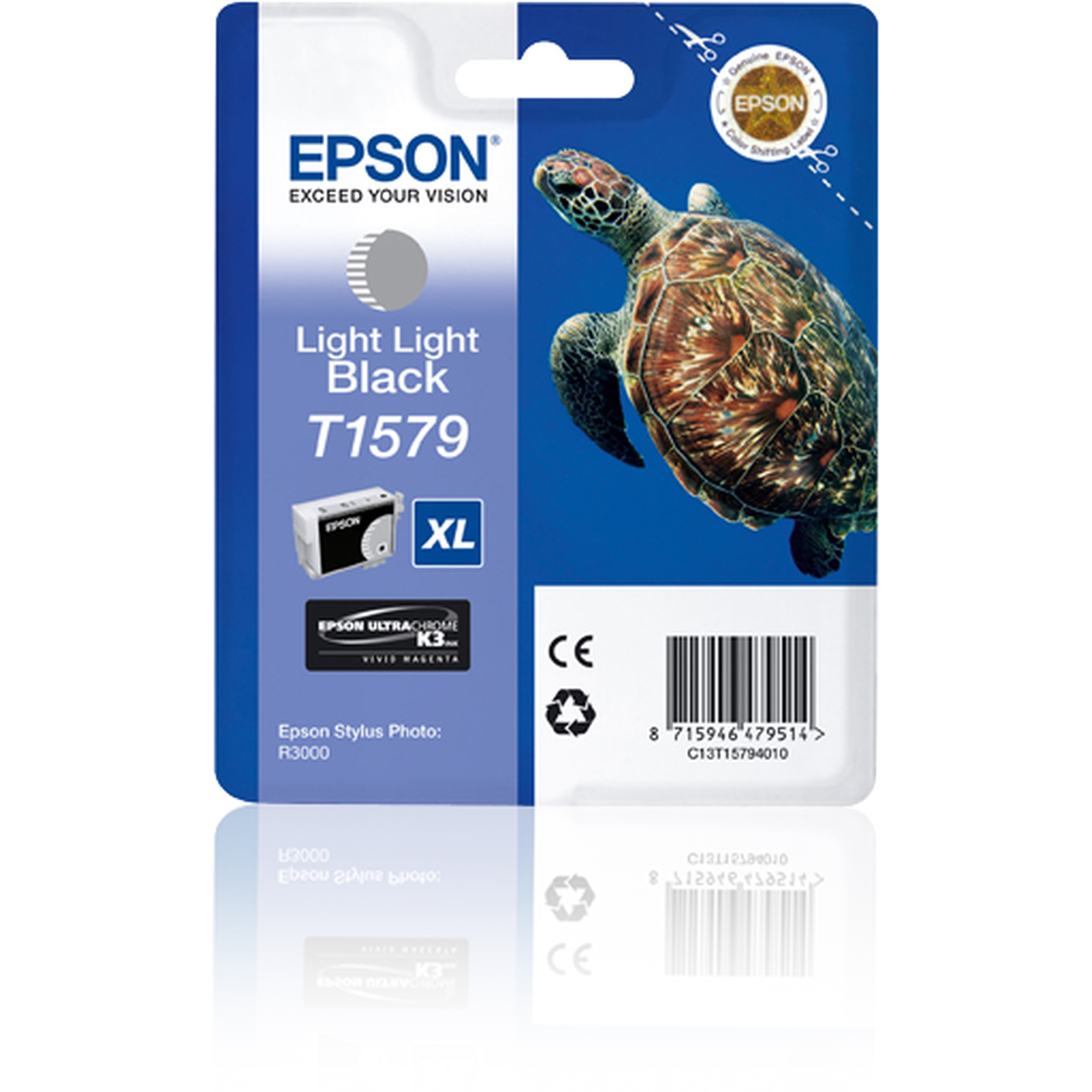 Epson T1579 - 25.9 ml - nero molto lucido - originale - blister - cartuccia d'inchiostro - per Stylus Photo R3000