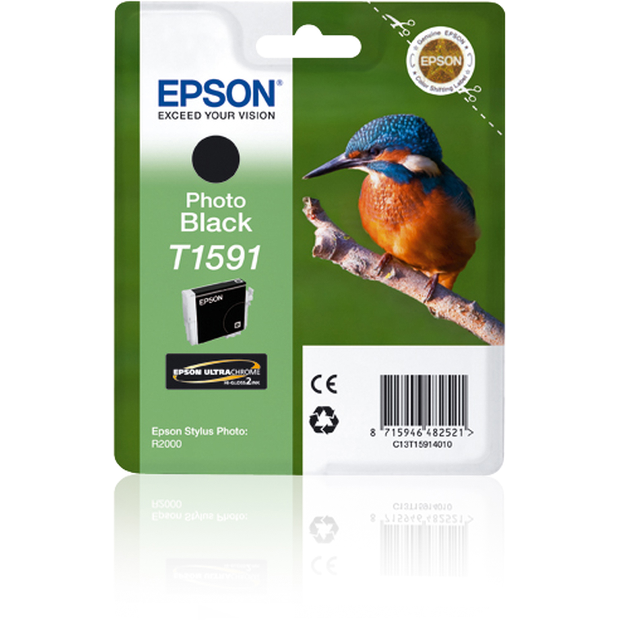 Epson T1591 - 17 ml - nero per foto - originale - blister - cartuccia d'inchiostro - per Stylus Photo R2000