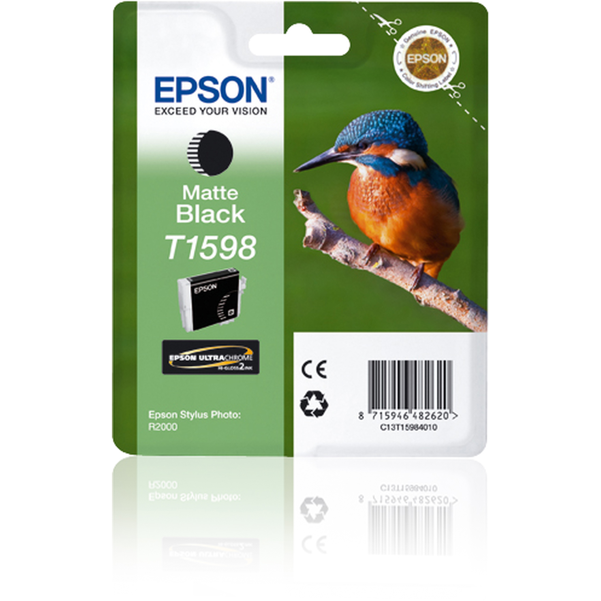 Epson T1598 - 17 ml - nero opaco - originale - blister - cartuccia d'inchiostro - per Stylus Photo R2000