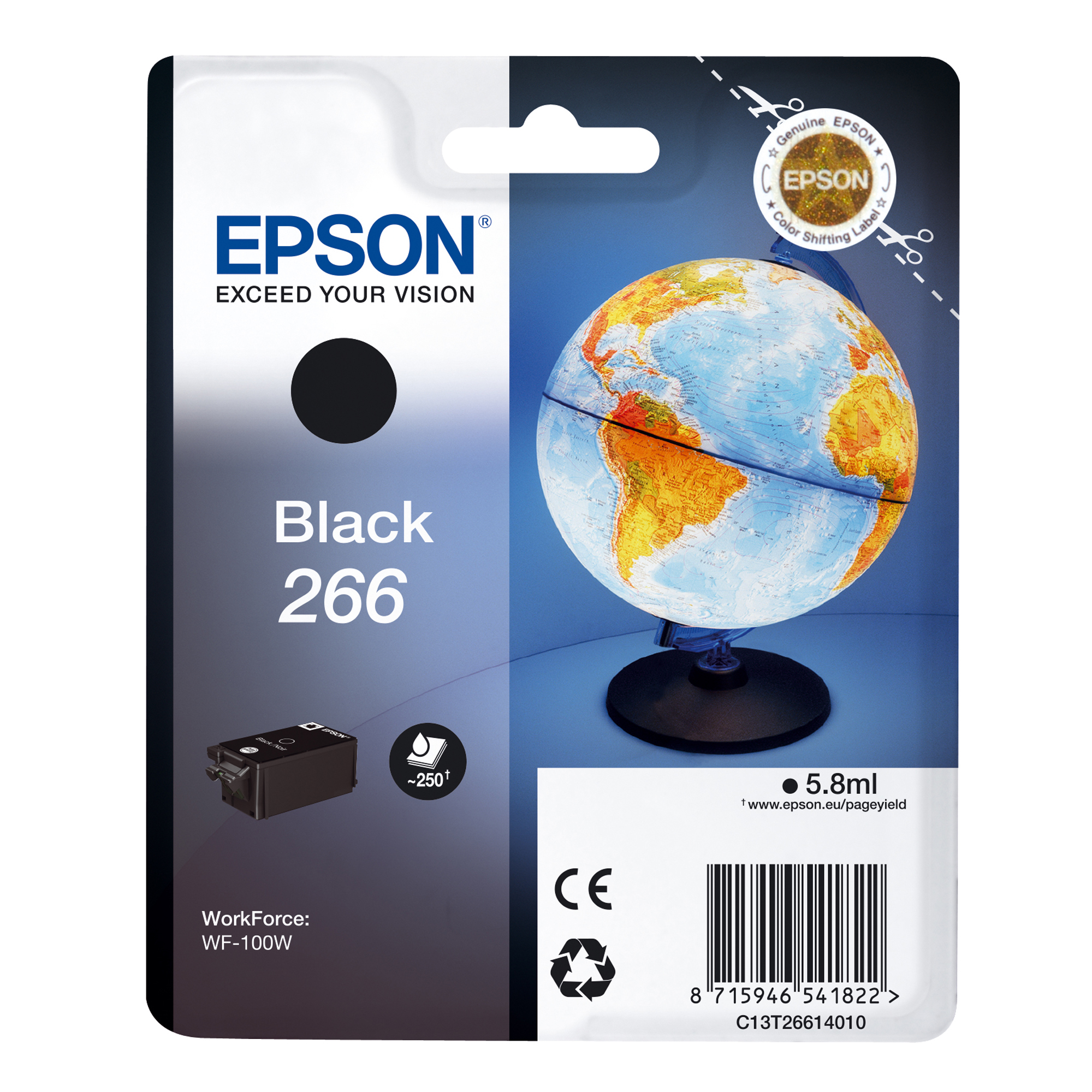 Epson 266 - 6 ml - nero - originale - cartuccia d'inchiostro - per WorkForce WF-100W