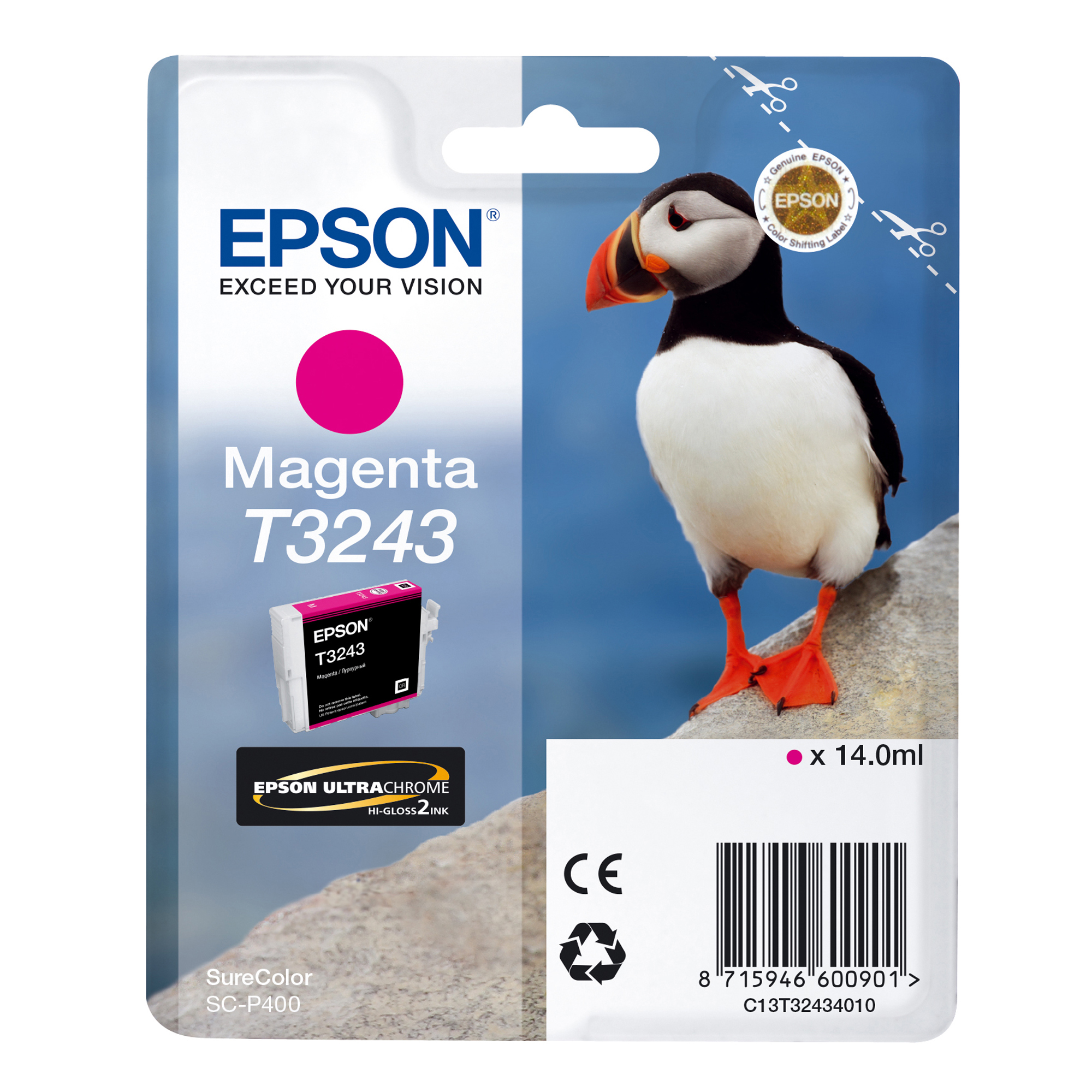 Epson T3243 - 14 ml - magenta - originale - cartuccia d'inchiostro - per SureColor P400, SC-P400