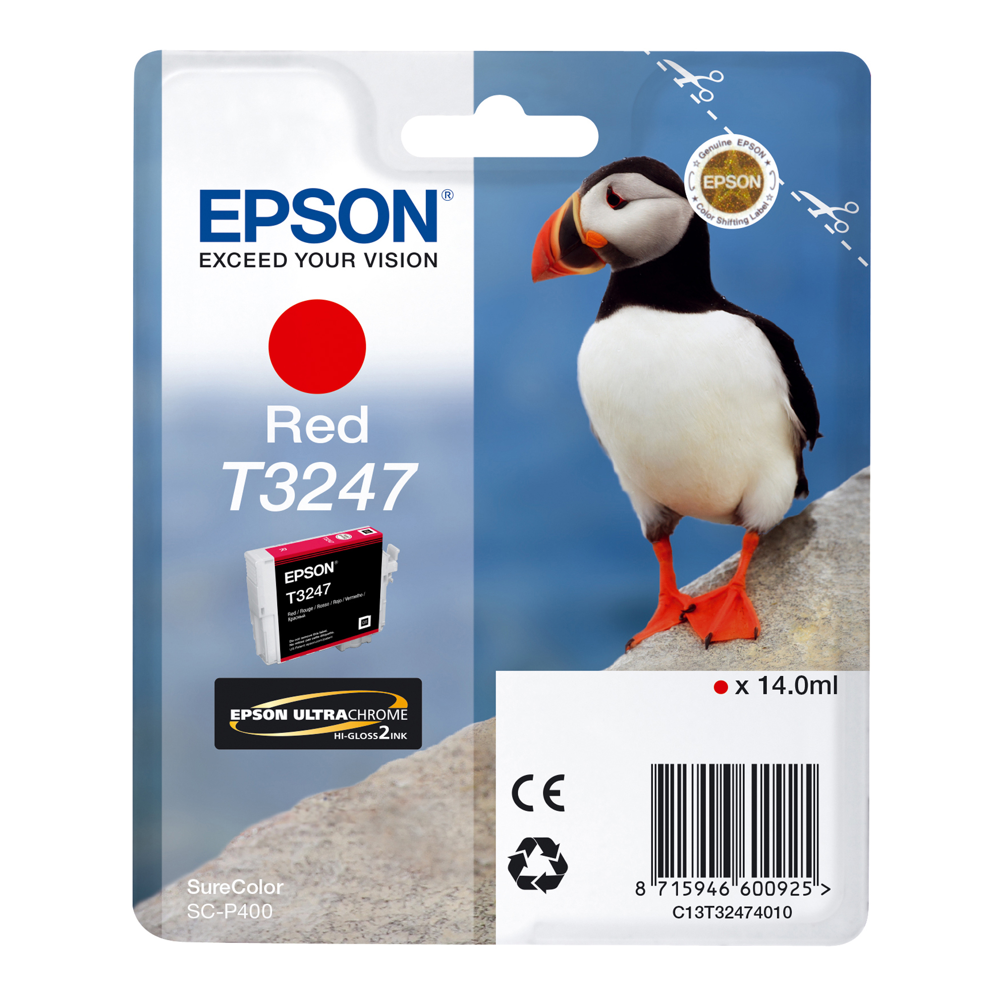 Epson T3247 - 14 ml - rosso - originale - cartuccia d'inchiostro - per SureColor P400, SC-P400