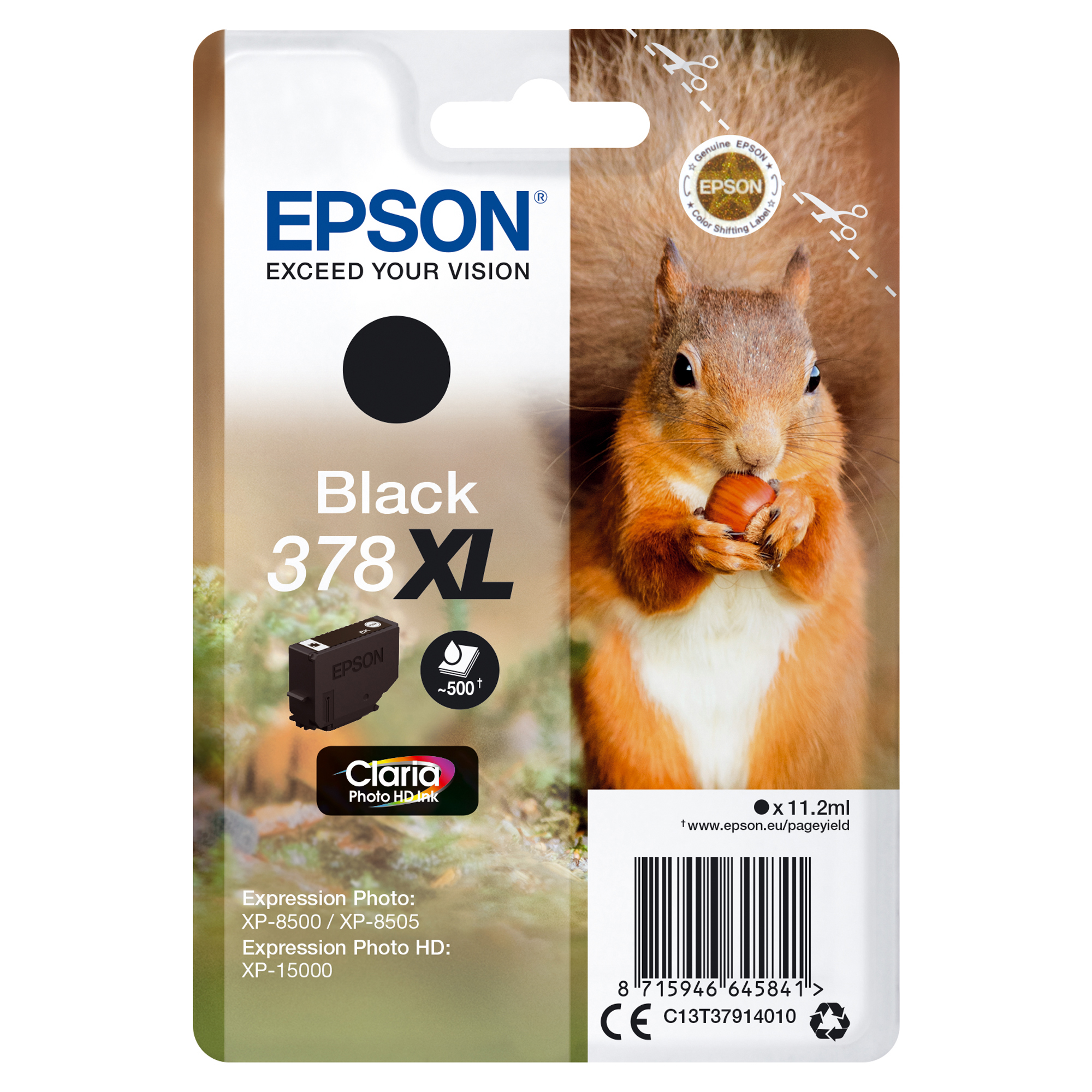 Epson 378XL - 11.2 ml - XL - nero - originale - blister - cartuccia d'inchiostro - per Expression Home XP-8605, 8606; Expression Home HD XP-15000; Expression Photo XP-8505, 8700