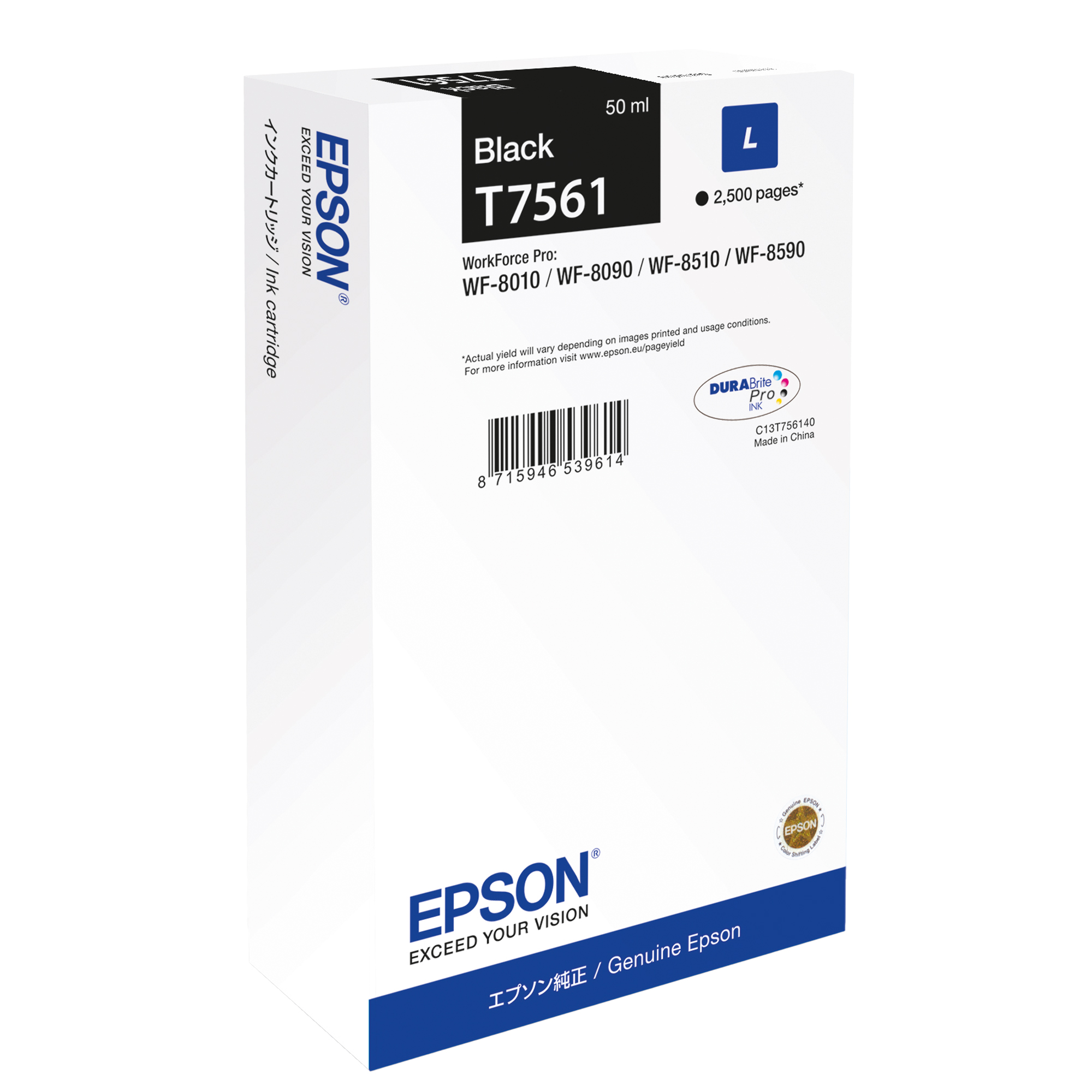 Epson T7561 - 50 ml - taglia L - nero - originale - cartuccia d'inchiostro