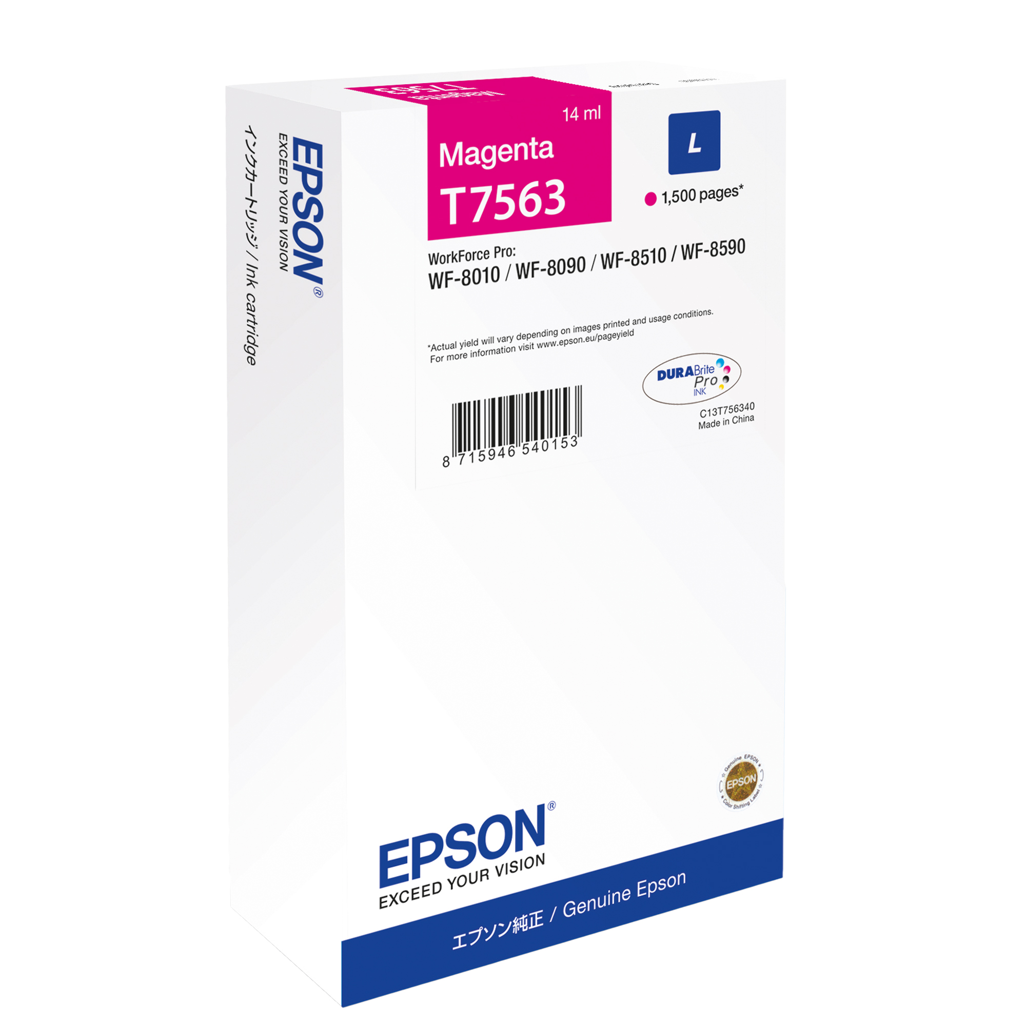 Epson T7563 - 14 ml - taglia L - magenta - originale - scatola - cartuccia d'inchiostro