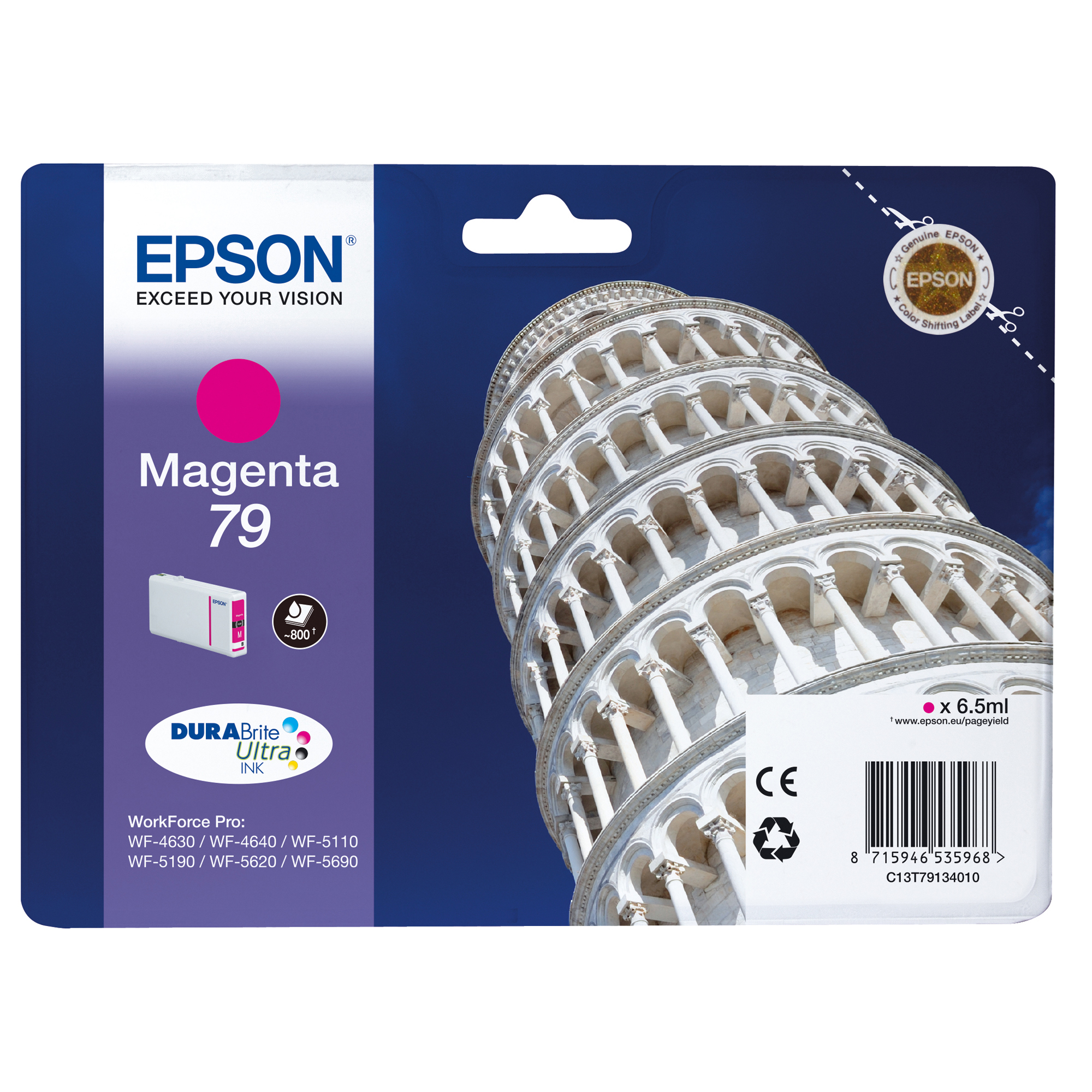 Epson 79 - 6.5 ml - magenta - originale - cartuccia d'inchiostro - per WorkForce Pro WF-4630DWF, WF-4640DTWF, WF-5110DW, WF-5190DW, WF-5620DWF, WF-5690DWF