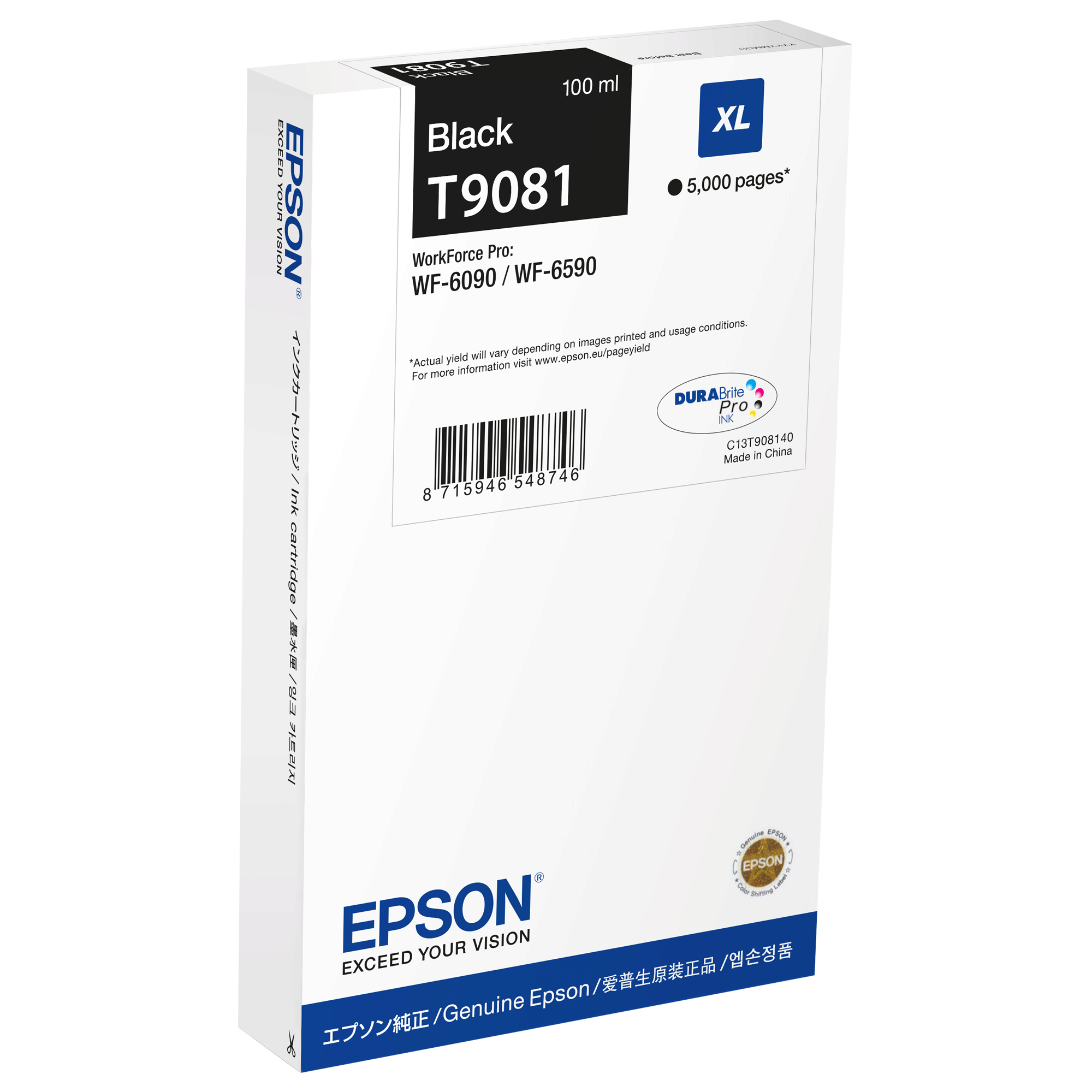 Epson T9081 - 100 ml - XL - nero - originale - scatola - cartuccia d'inchiostro