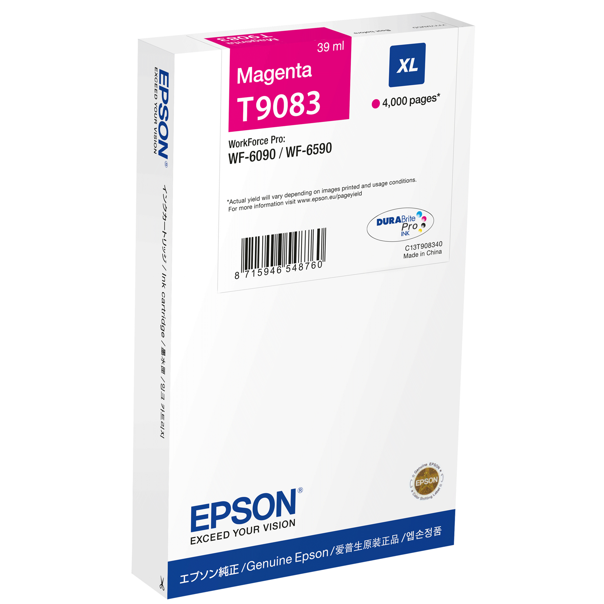 Epson T9083 - 39 ml - misura XL - magenta - originale - cartuccia d'inchiostro