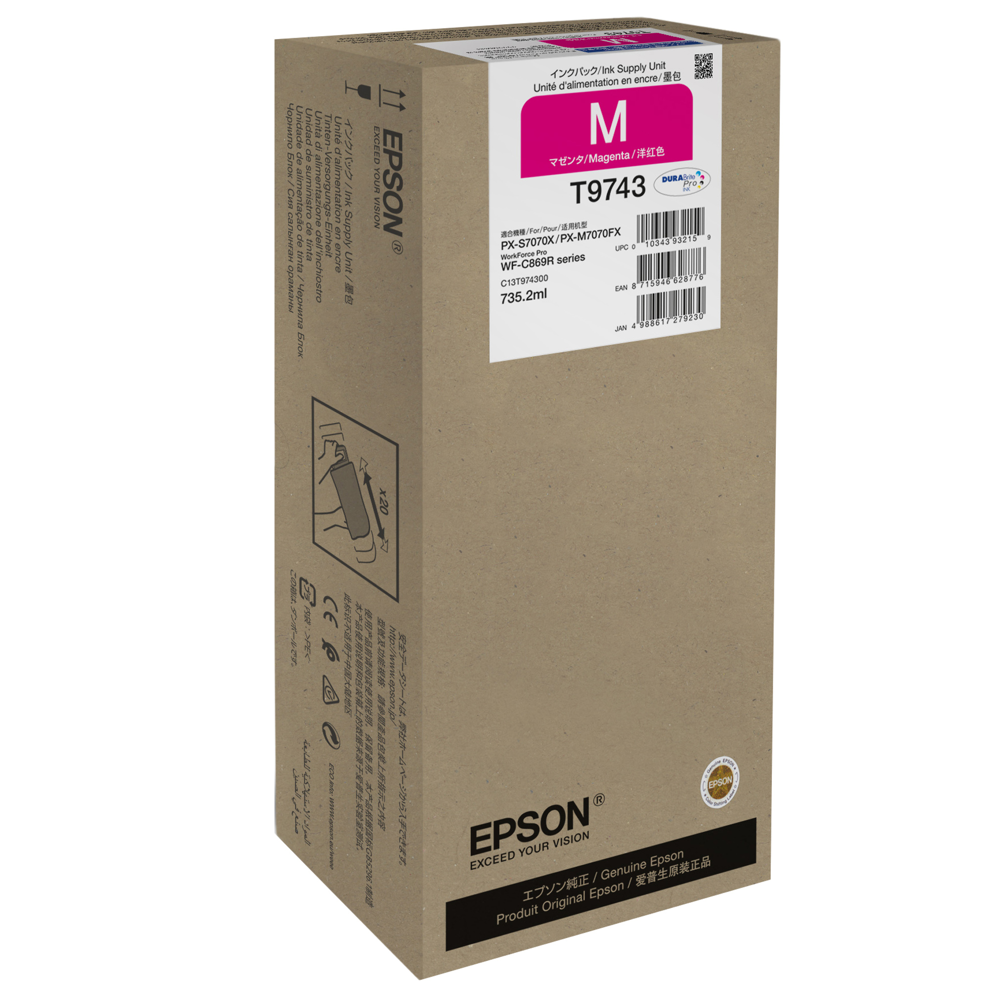 Epson T9743 - 735.2 ml - misura XXL - magenta - originale - cartuccia d'inchiostro