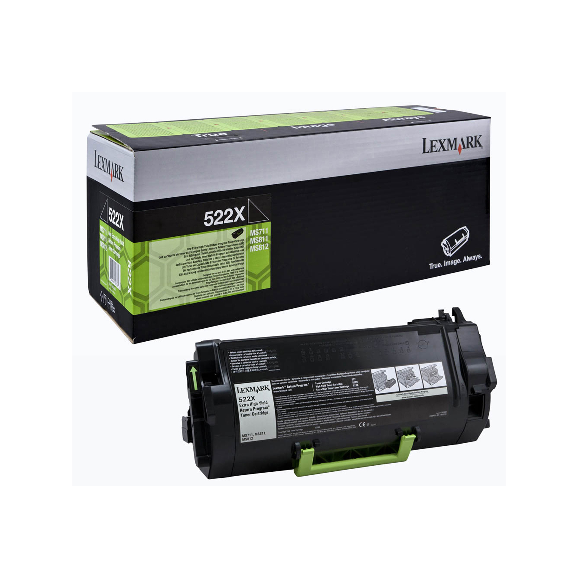 Lexmark 522X - Extra High Yield - nero - originale - cartuccia toner LCCP, LRP - per Lexmark MS811dn, MS811dtn, MS811n, MS812de, MS812dn, MS812dtn