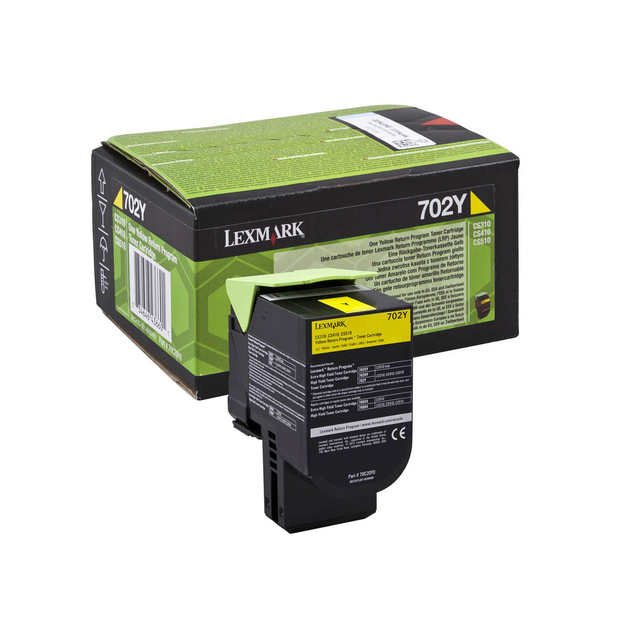 Lexmark 702Y - Giallo - originale - cartuccia toner LCCP, LRP - per Lexmark CS310dn, CS310n, CS410dn, CS410dtn, CS410n, CS510de, CS510dte