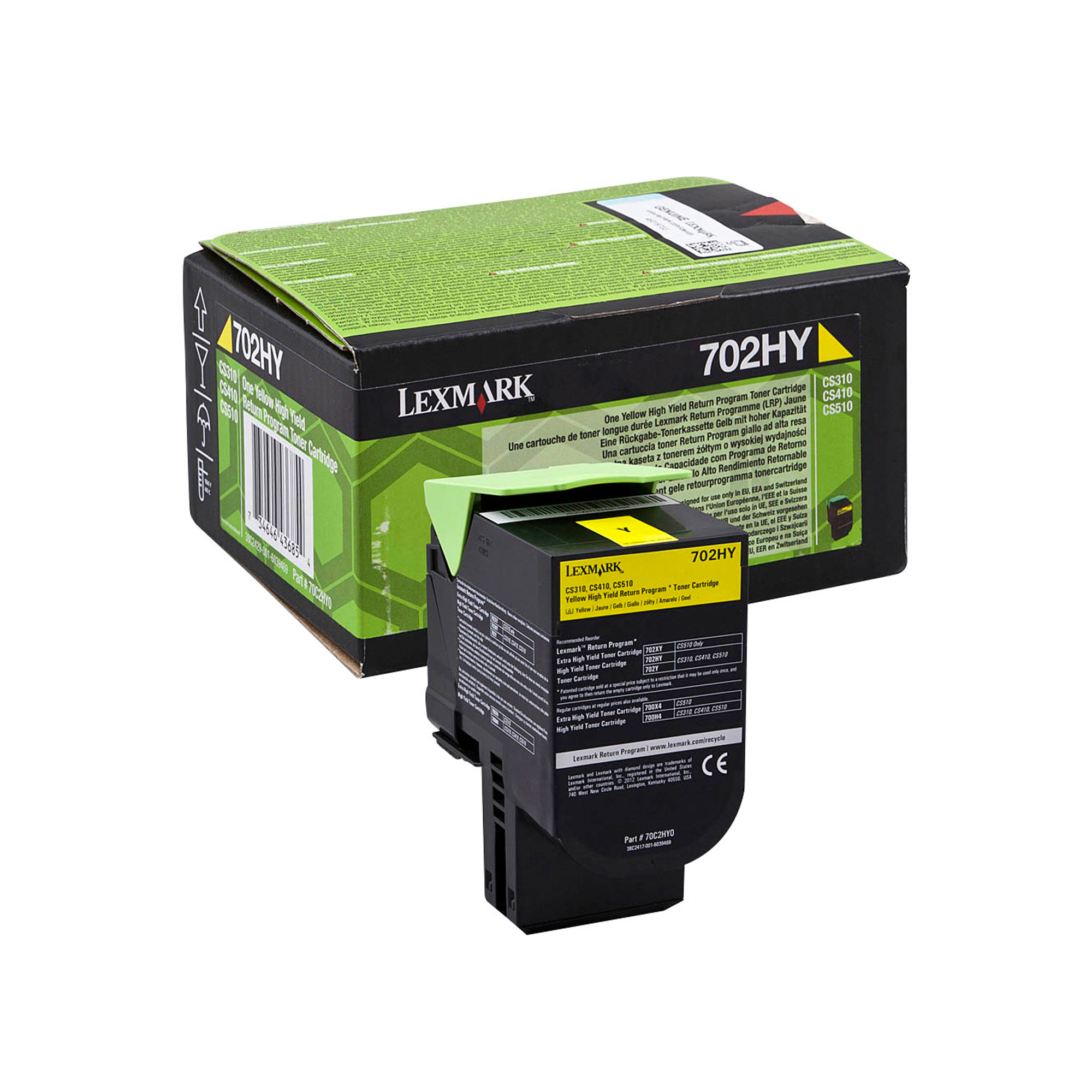Lexmark 702HY - Giallo - originale - cartuccia toner LCCP, LRP - per Lexmark CS310dn, CS310n, CS410dn, CS410dtn, CS410n, CS510de, CS510dte