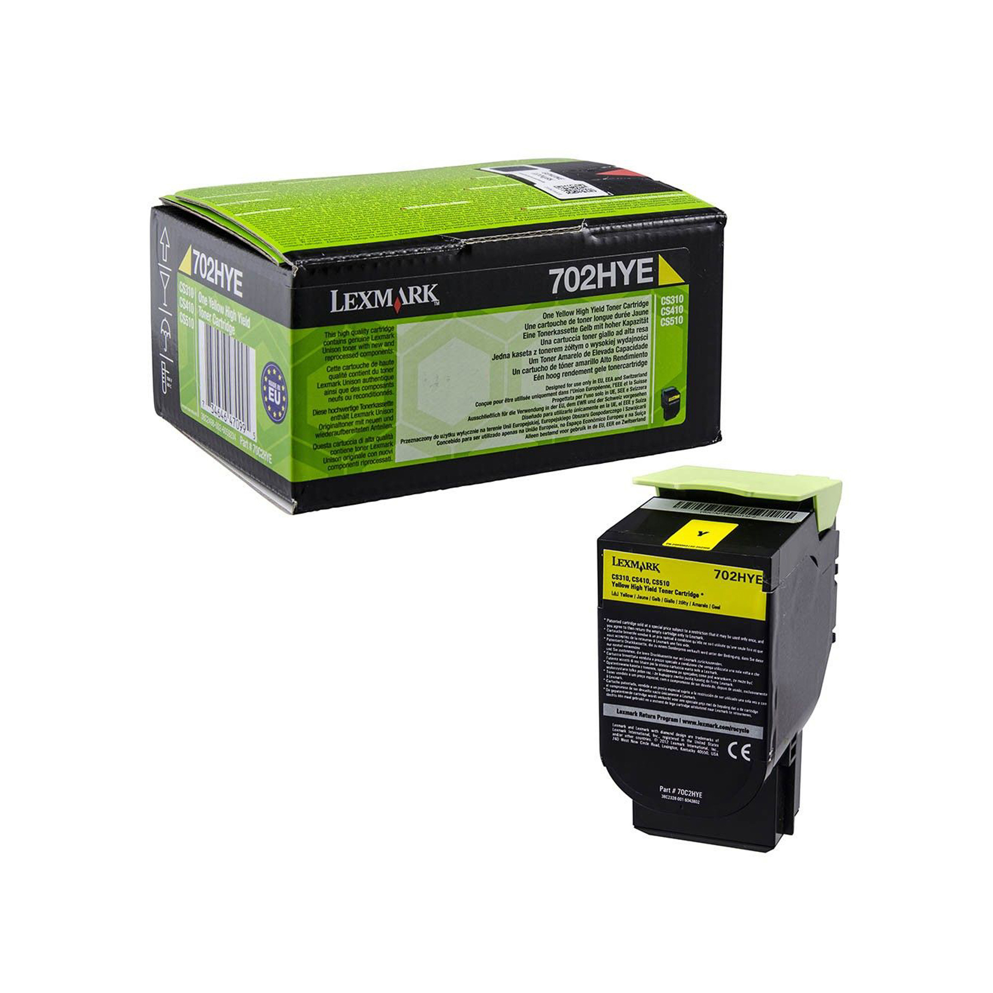 Lexmark 702HYE - Alta resa - giallo - originale - cartuccia toner Lexmark Corporate - per Lexmark CS310dn, CS310n, CS410dn, CS410dtn, CS410n, CS510de, CS510dte