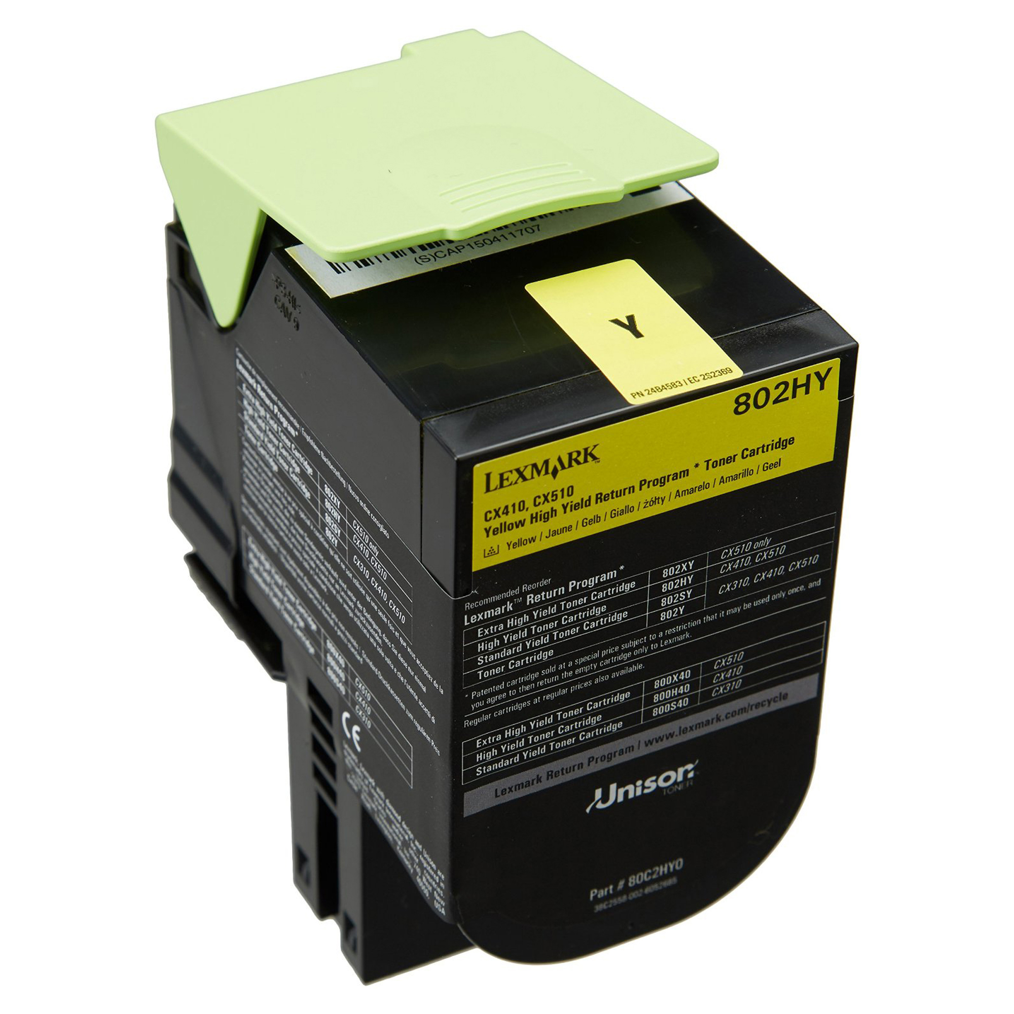 Lexmark 802HY - Alta resa - giallo - originale - cartuccia toner LCCP, LRP - per Lexmark CX410de, CX410dte, CX410e, CX510de, CX510dhe, CX510dthe