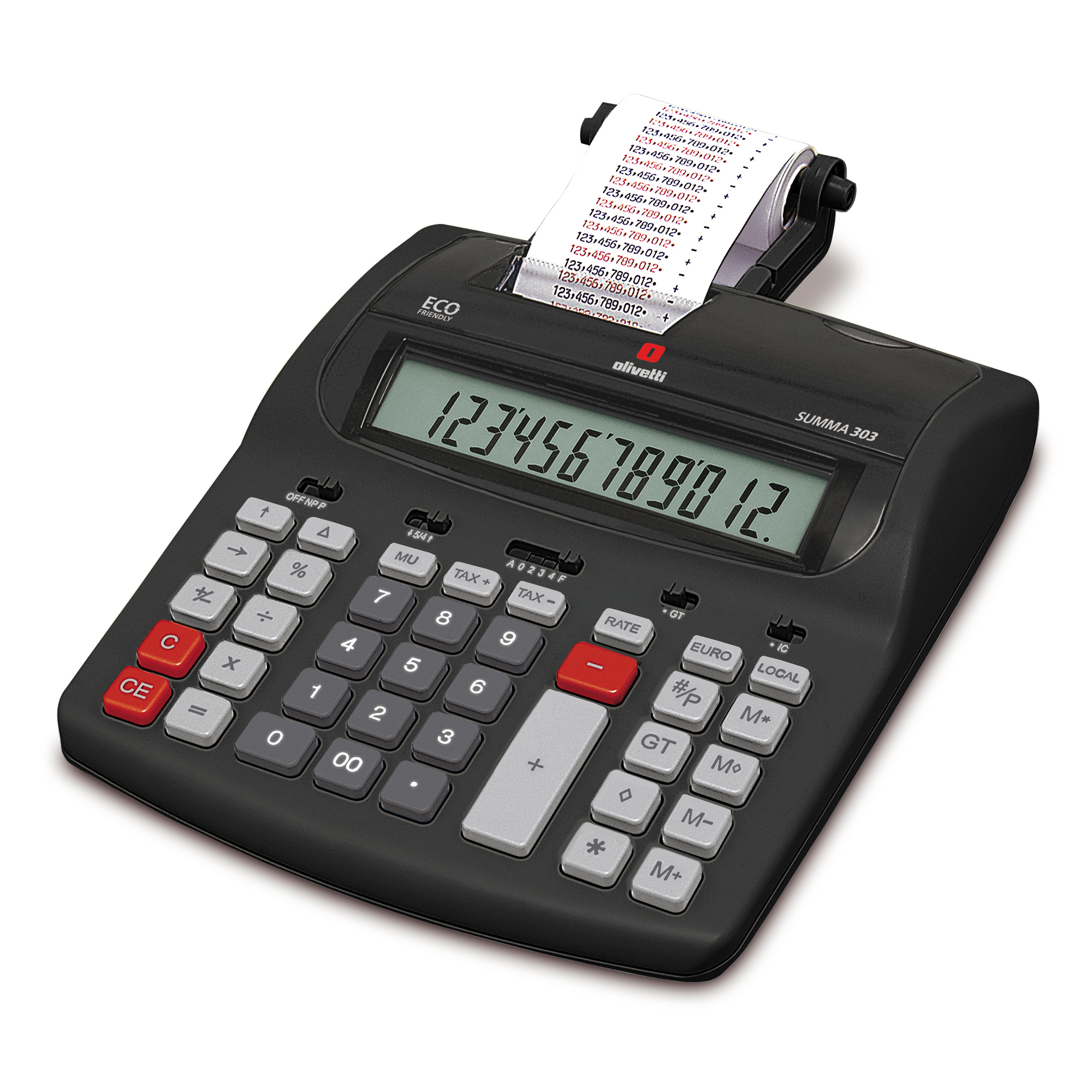 Olivetti Summa 303 - Calcolatrice scrivente con stampa - LCD - 12 cifre - adattatore CA