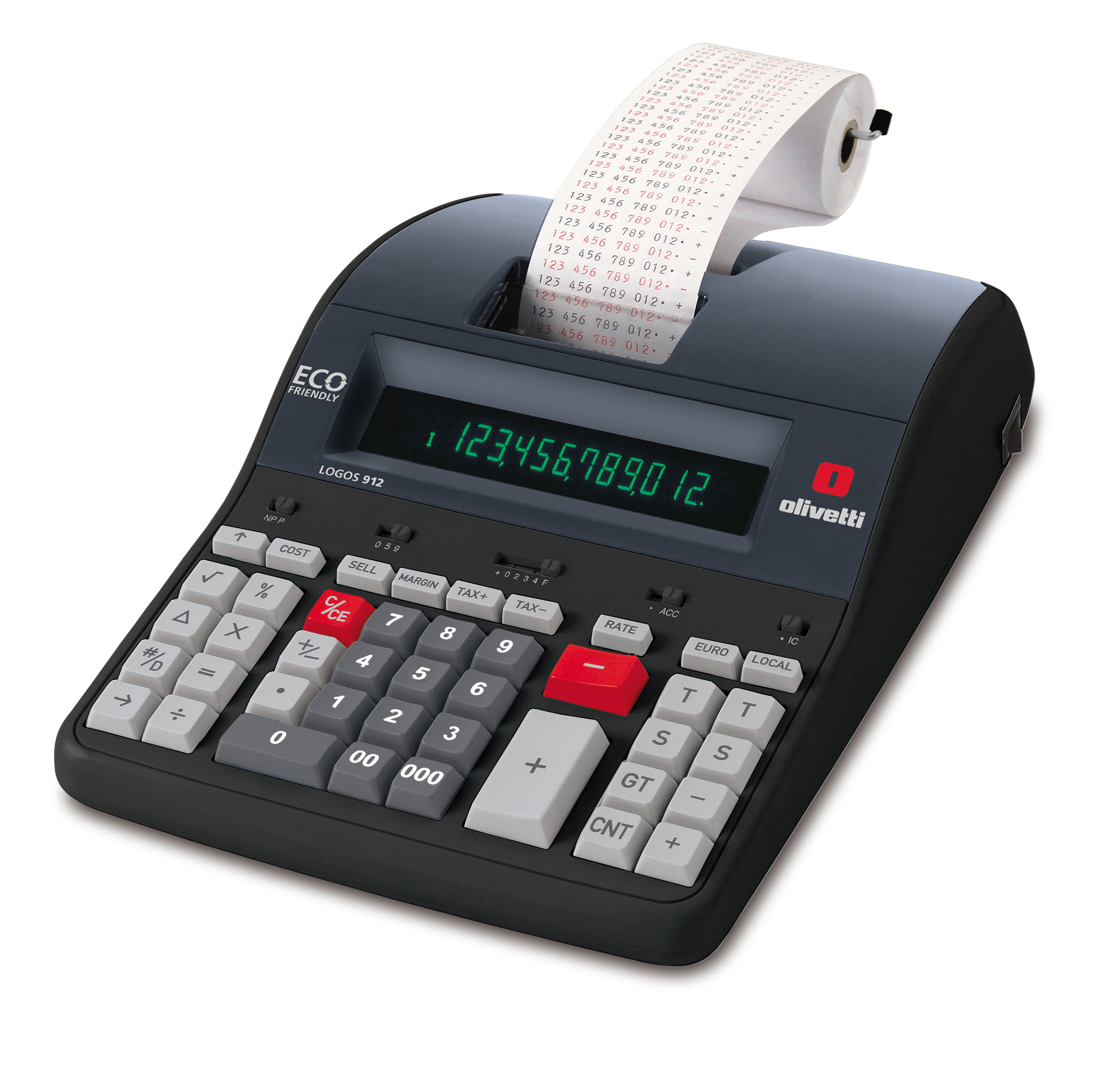 Olivetti Logos 912 - Calcolatrice scrivente con stampa - VFD - 12 cifre - adattatore CA