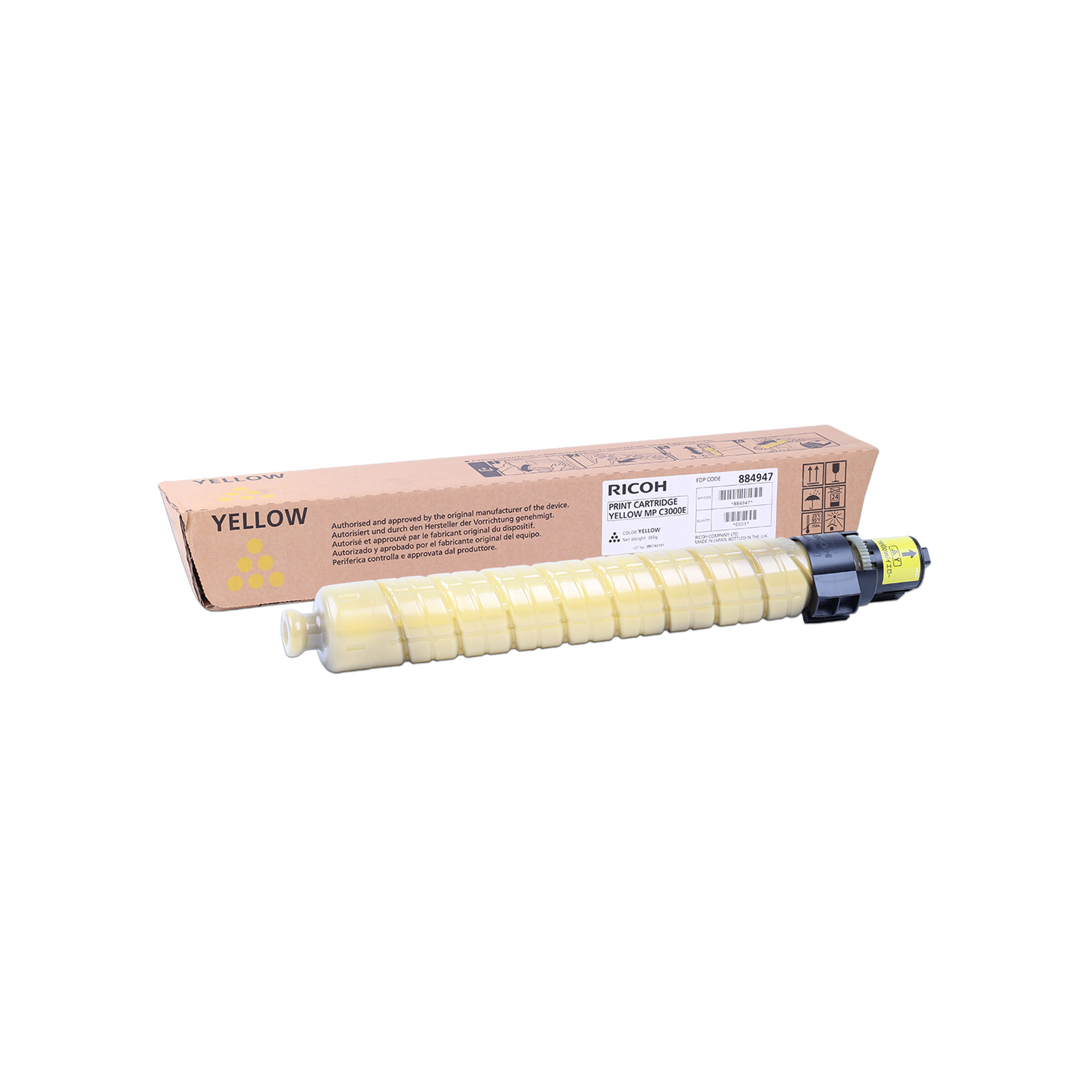 Ricoh MP C3000E - Giallo - originale - cartuccia toner - per Lanier MP C2000, MP C2500, MP C3000; Gestetner MP C2500, MP C3000; Ricoh Aficio MP C2500