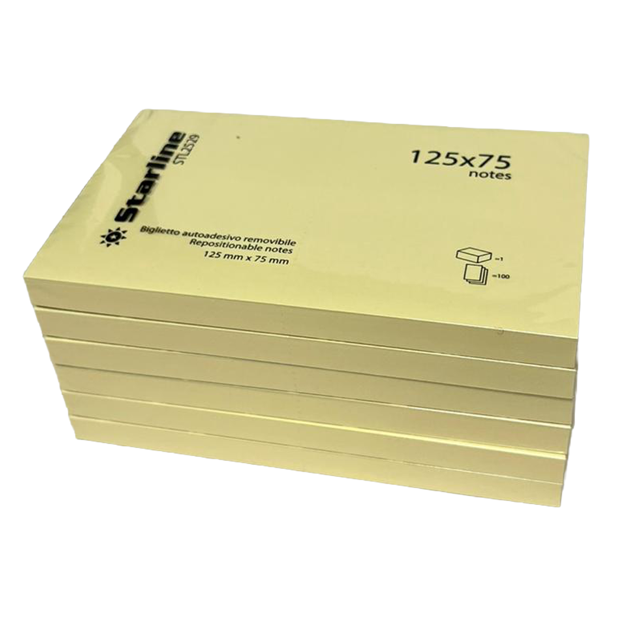 Blocchetto biglietti adesivi - giallo - 75 x …