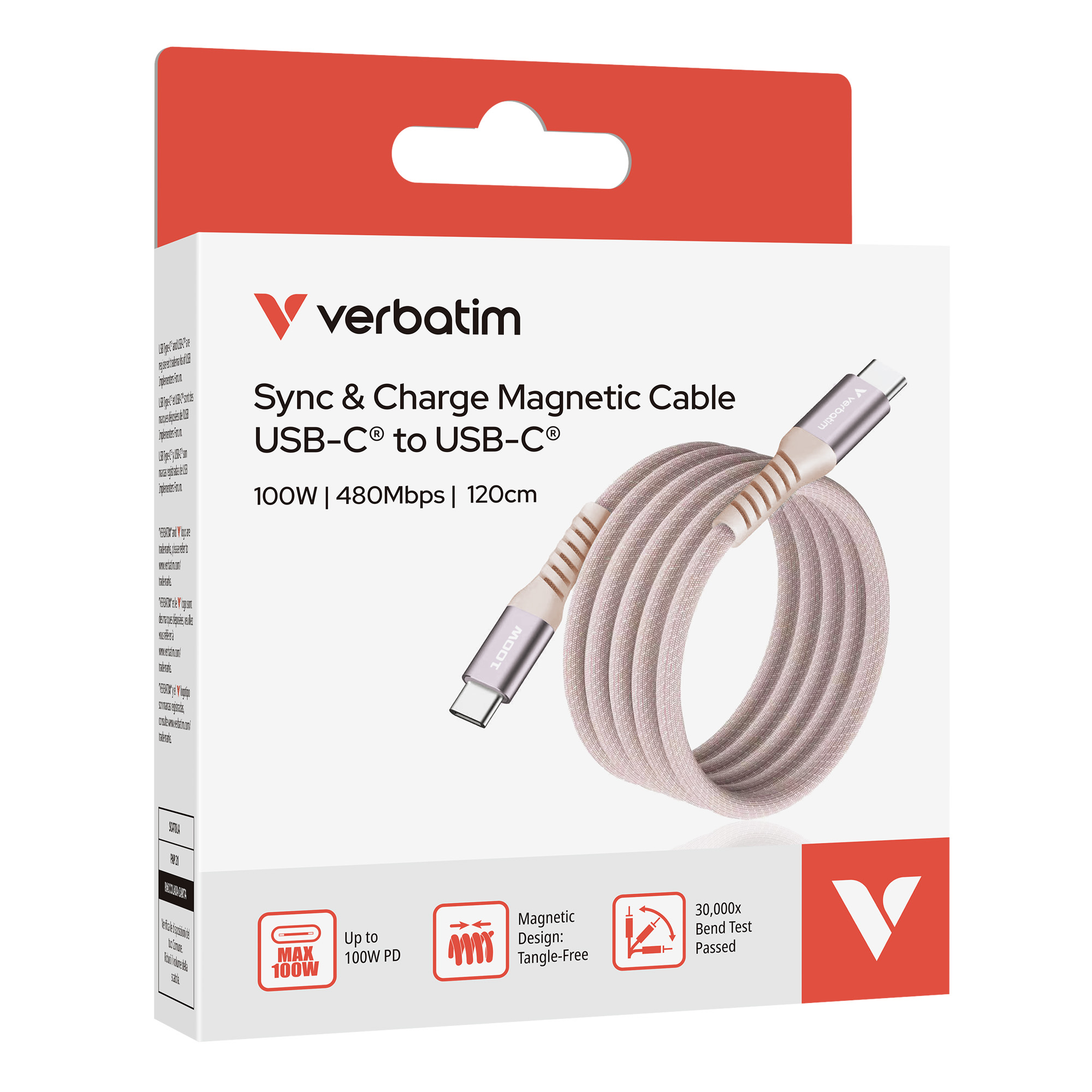 Verbatim - Cavo USB-C to USB-C 100W- Rosa …